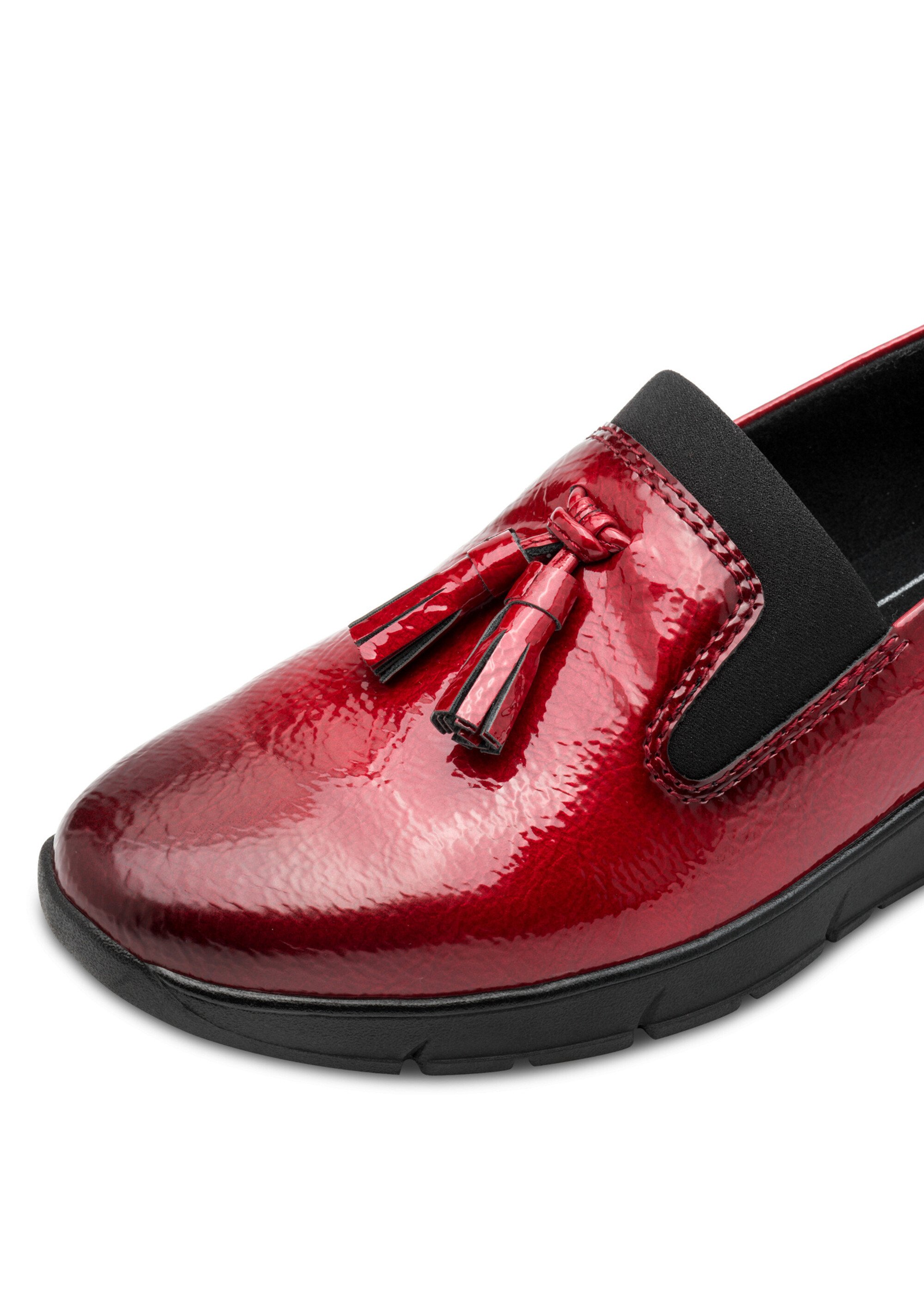 Mocassins vernis compensés à glands