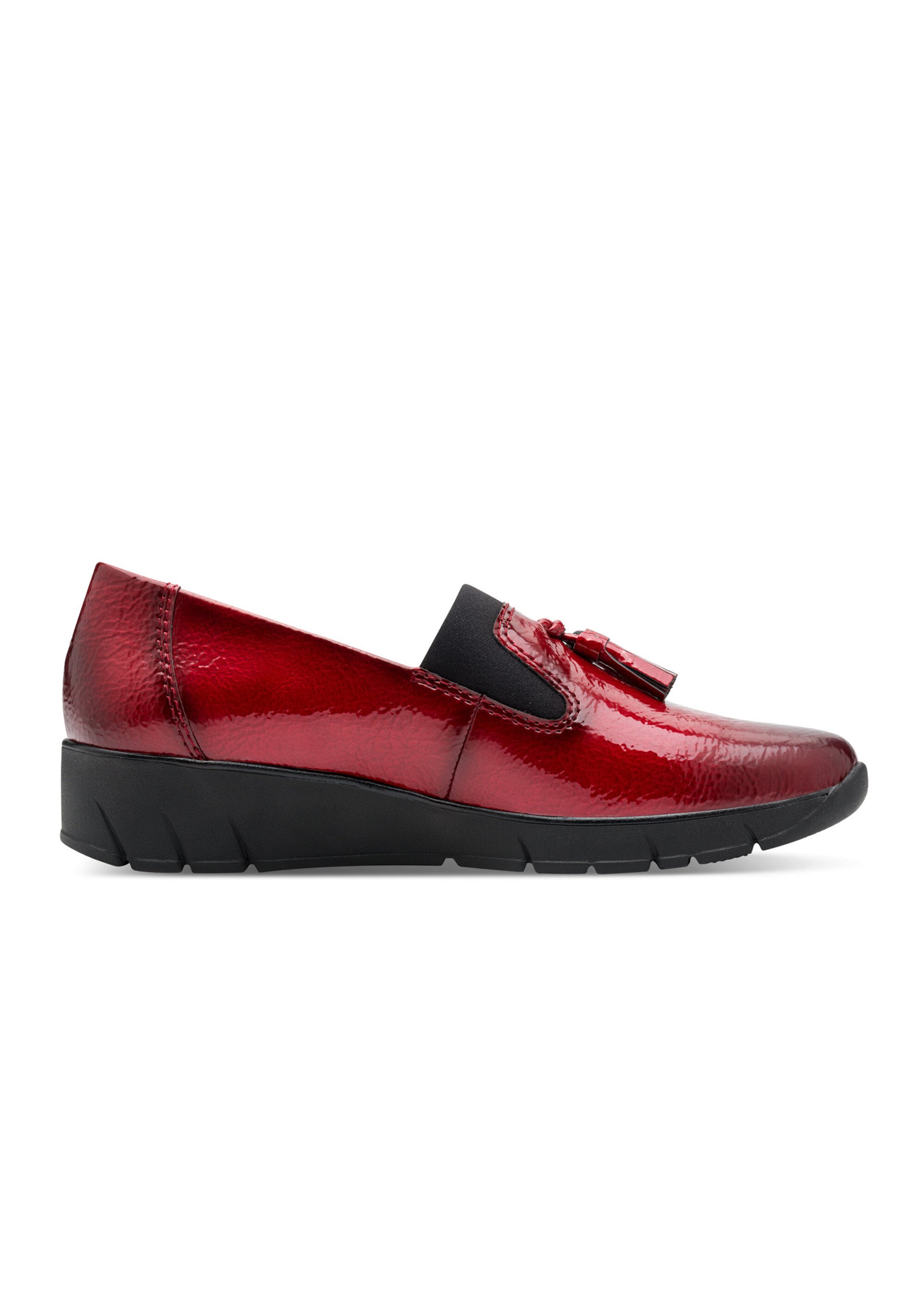 Mocassins vernis compensés à glands Femme Rouge JAN82466845 DR1