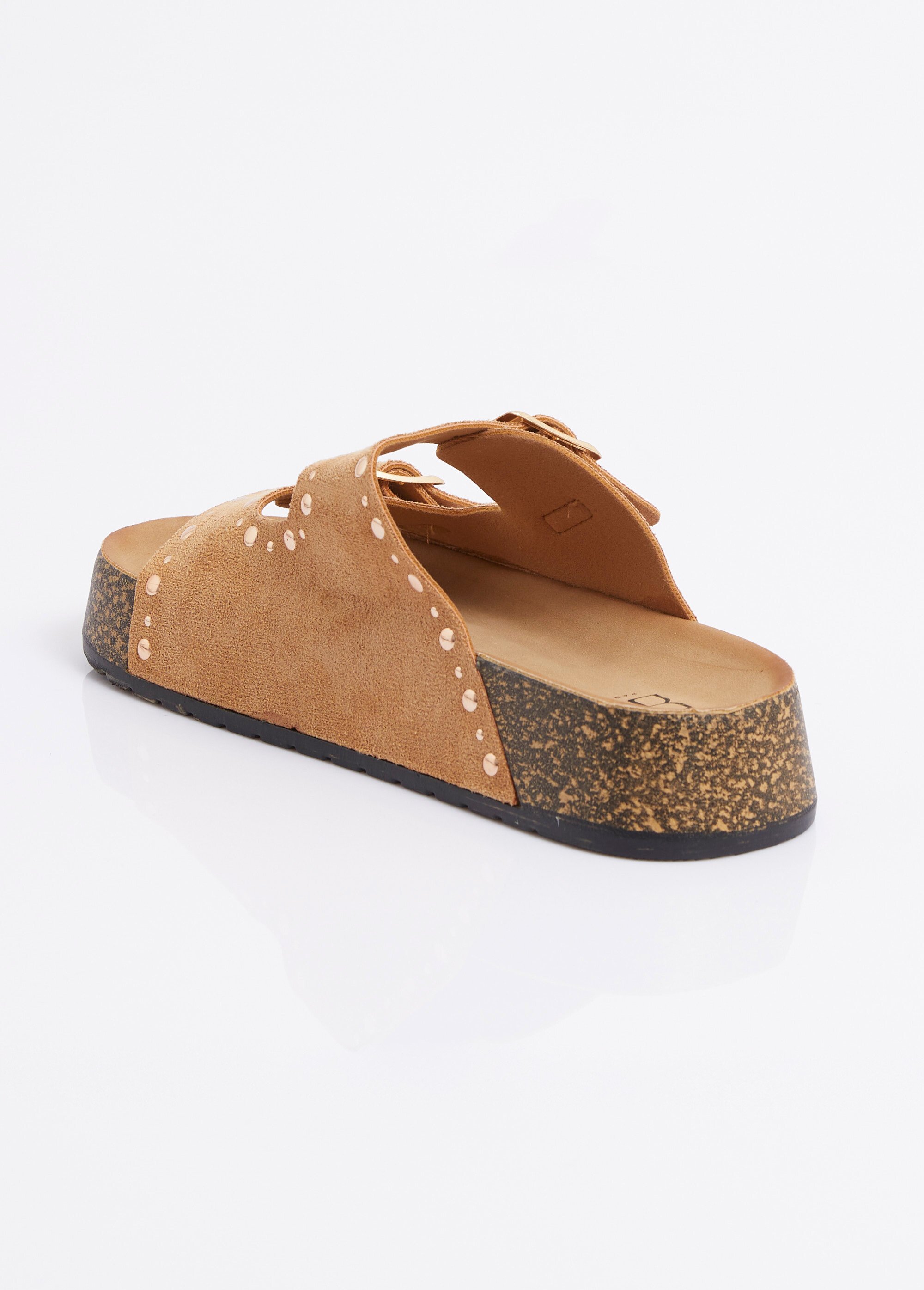 Mules anatomiques suédine, détails clous
