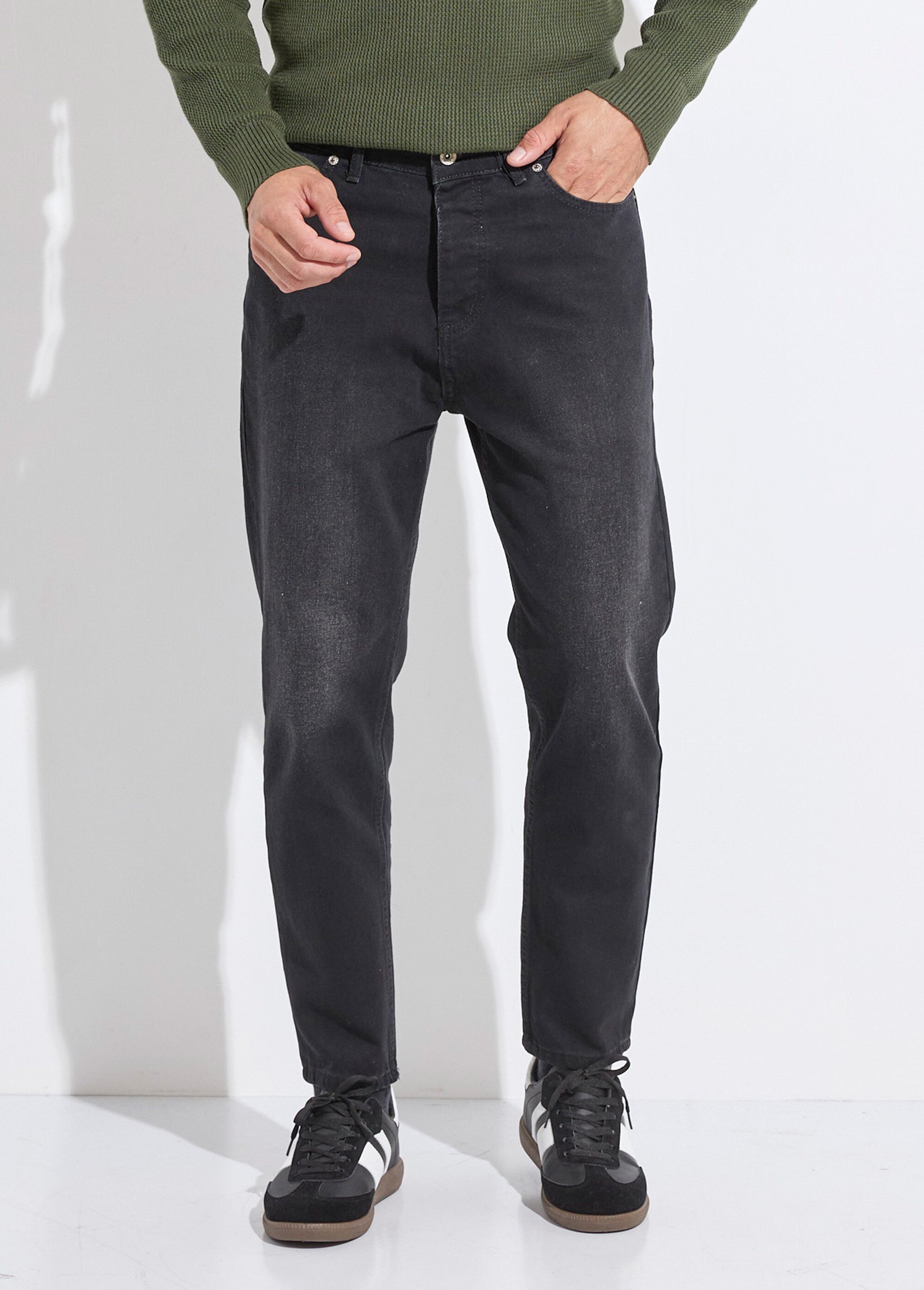 Jean 5 poches foncé, coupe tendance Homme Noir MAXK02 FA1
