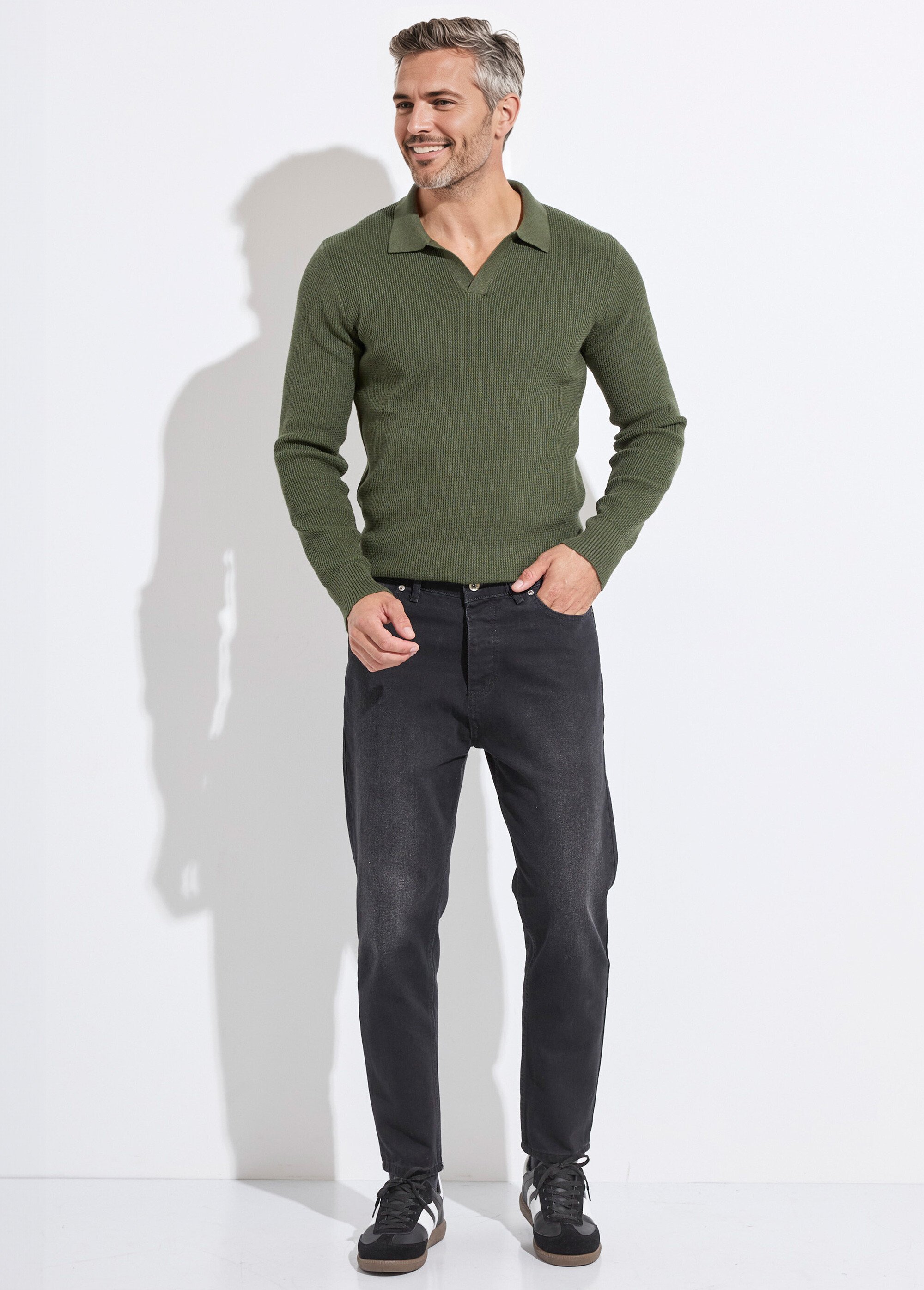 Jean 5 poches foncé, coupe tendance Homme Noir MAXK02 SF1