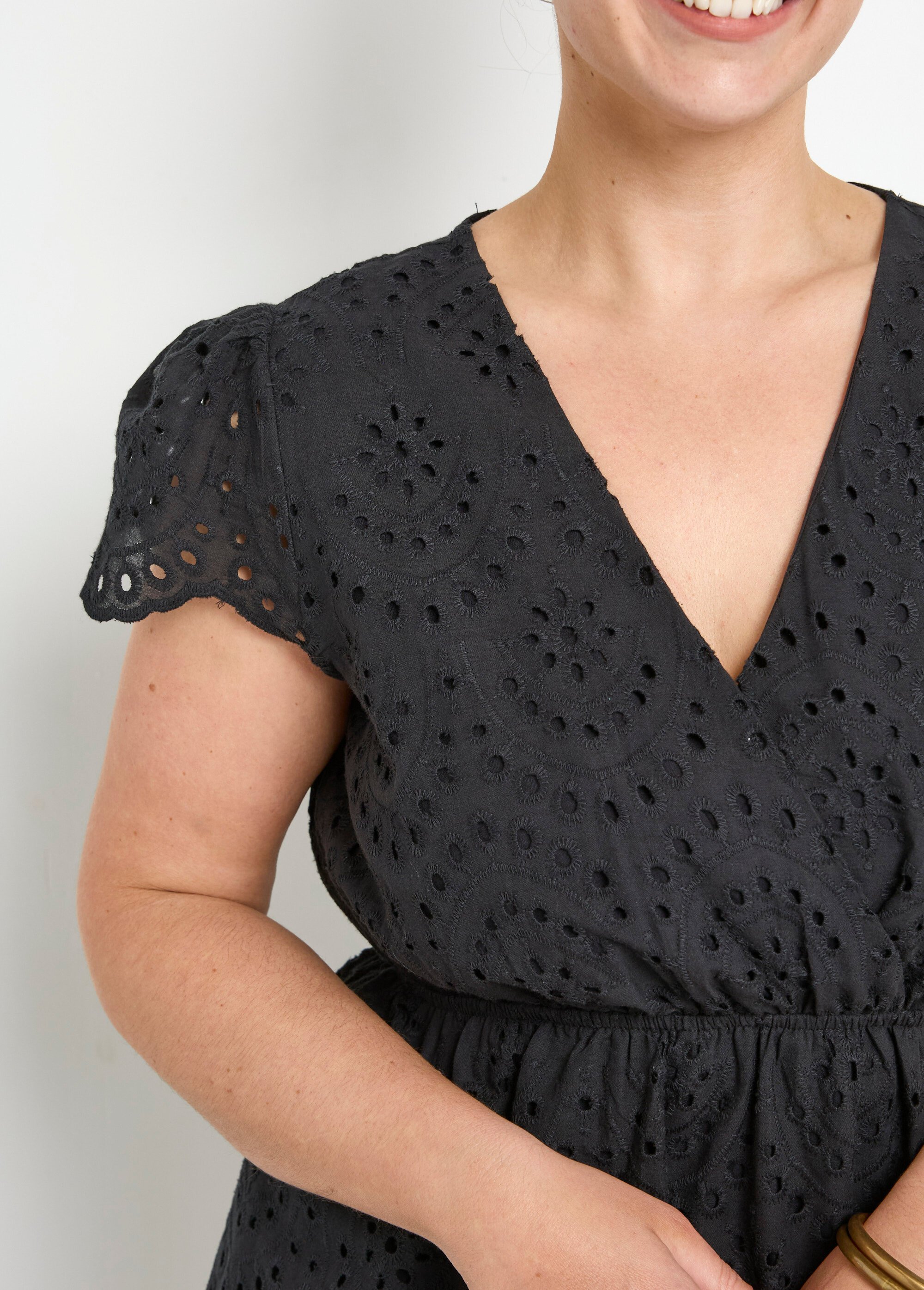 Robe manches courtes en broderie anglaise