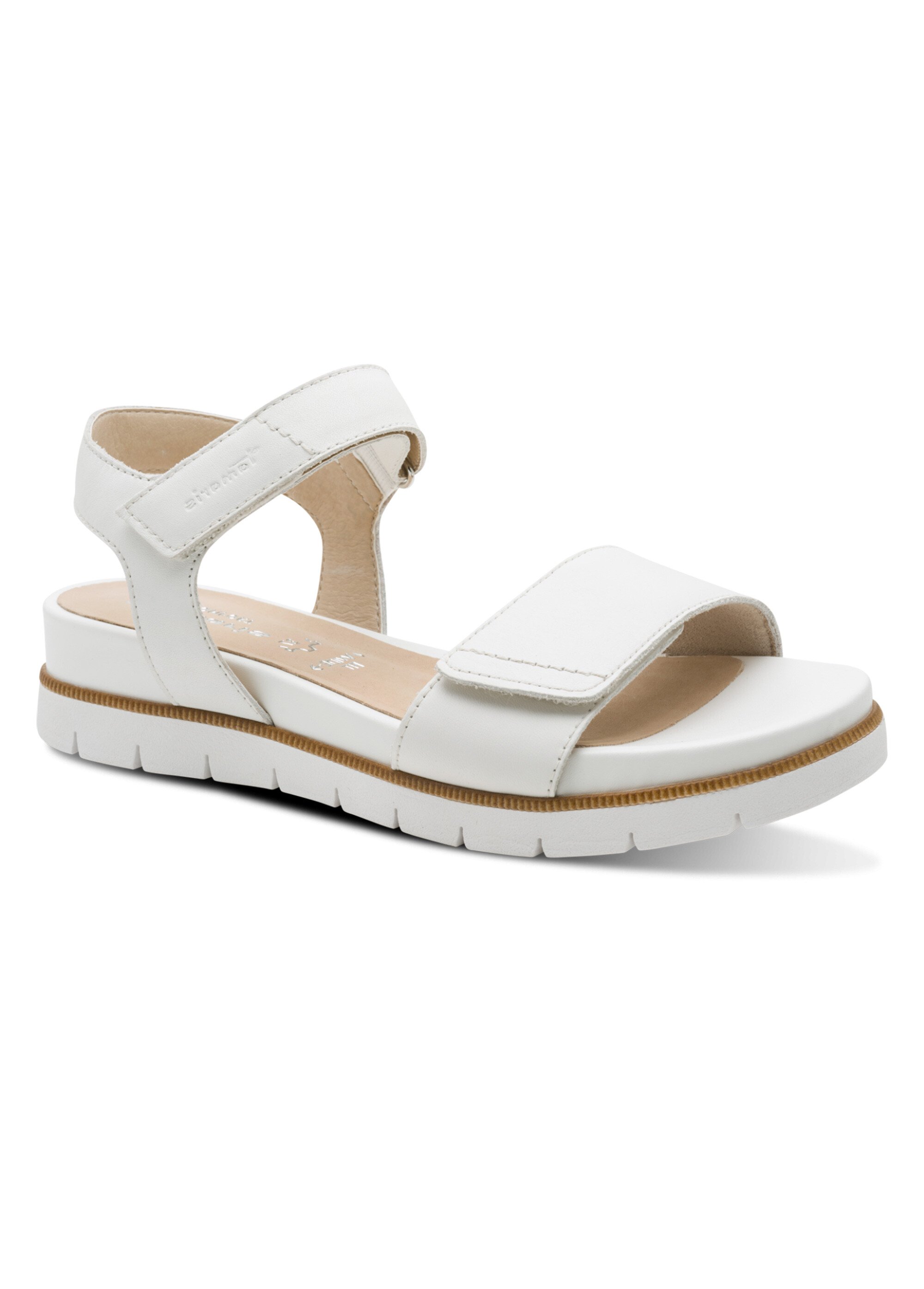 Sandales compensées scratchées en cuir