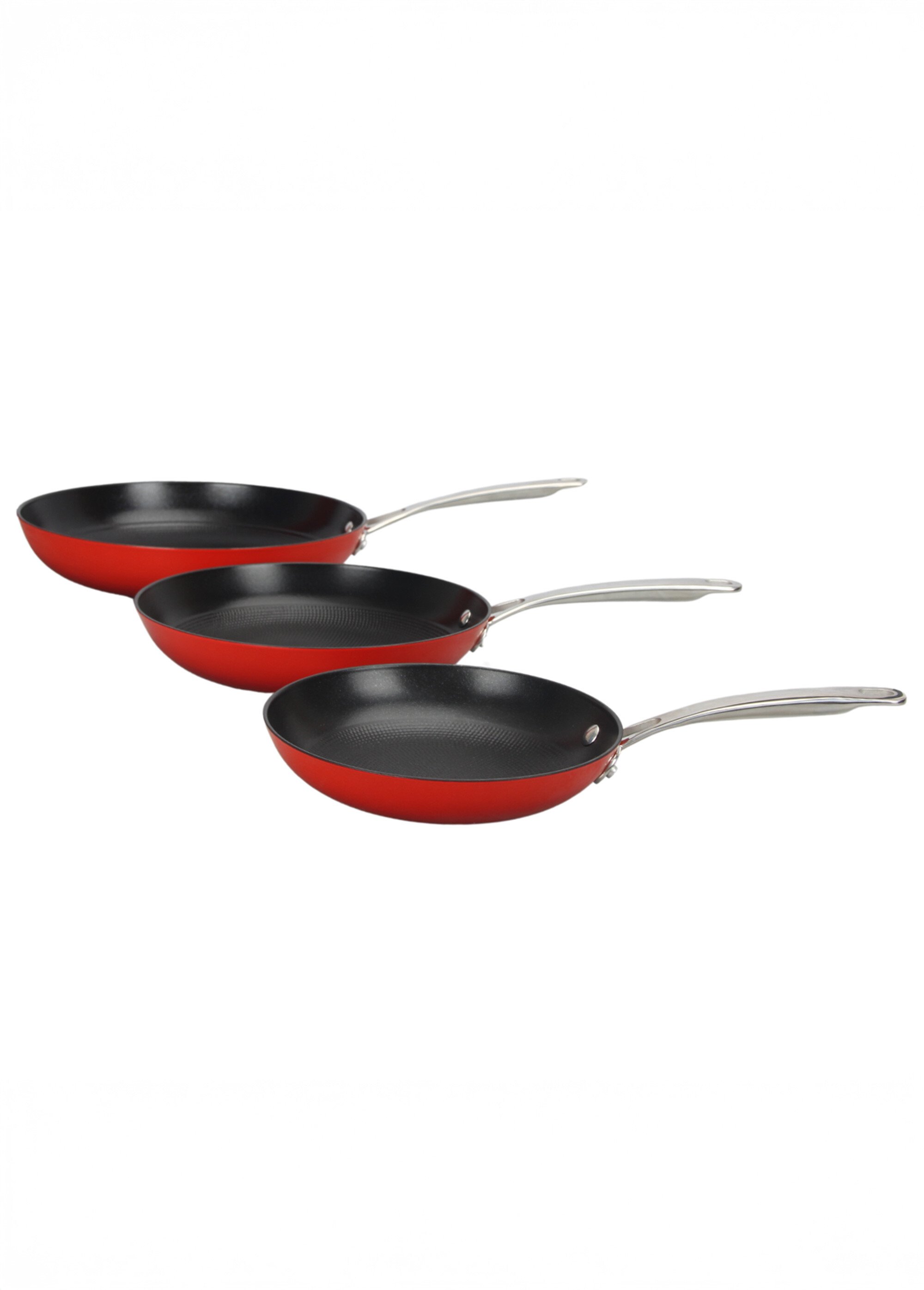 Set 3 poêles 20/24/28cm, Red Air Iron