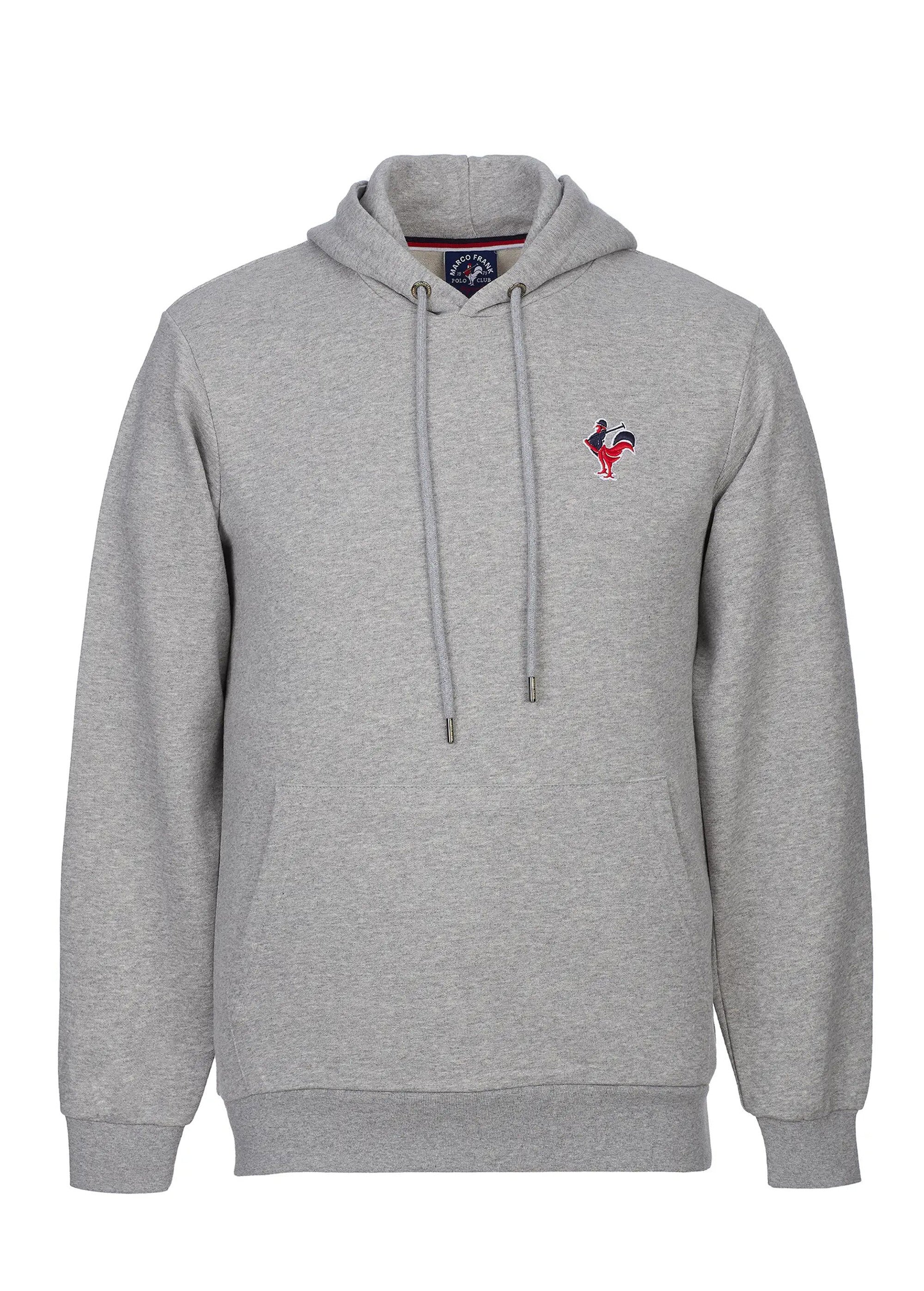 Sweat shirt kangourou à capuche, brodé Gris MFKTREMBLAY AP1