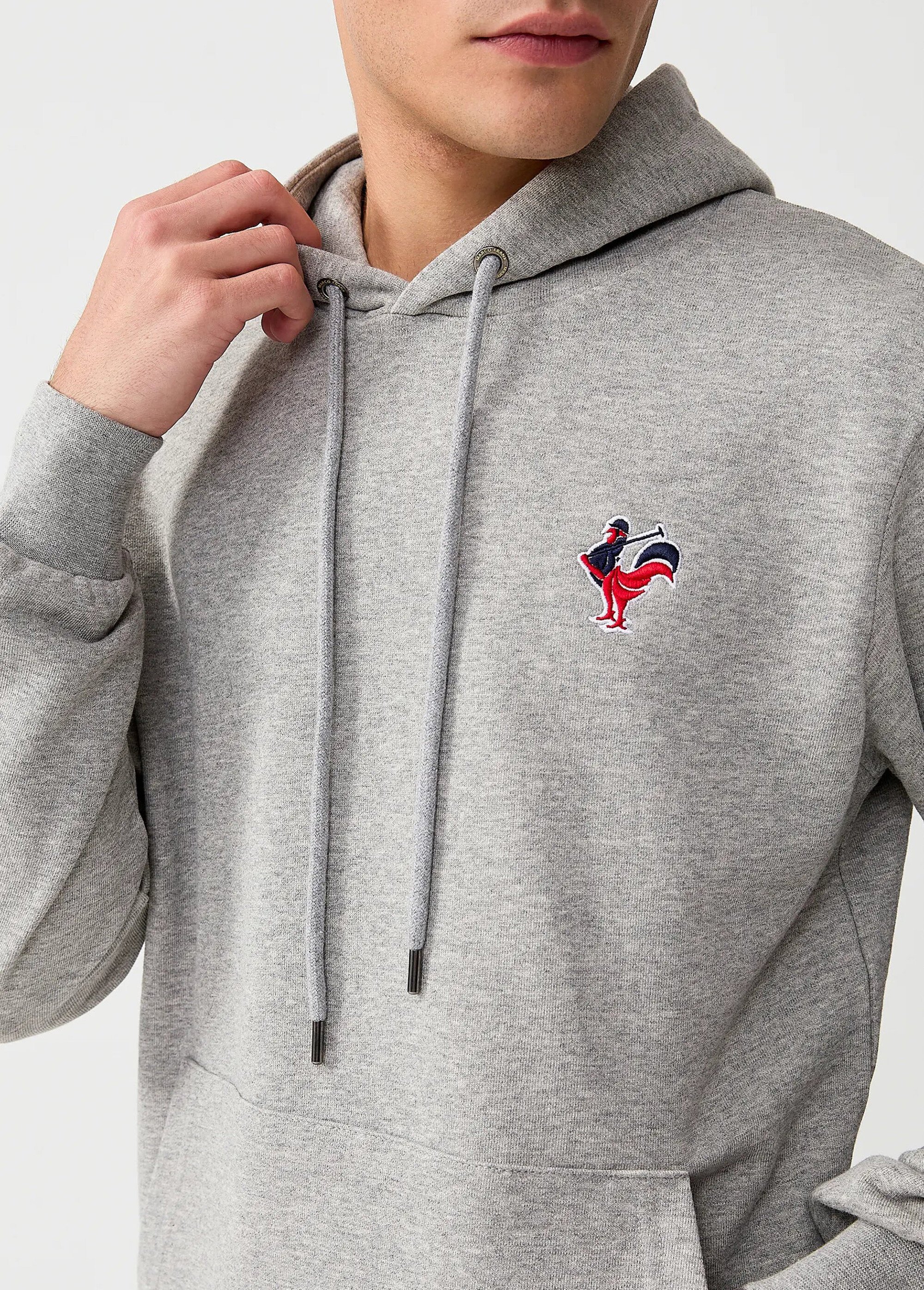 Sweat shirt kangourou à capuche, brodé Gris MFKTREMBLAY DE1