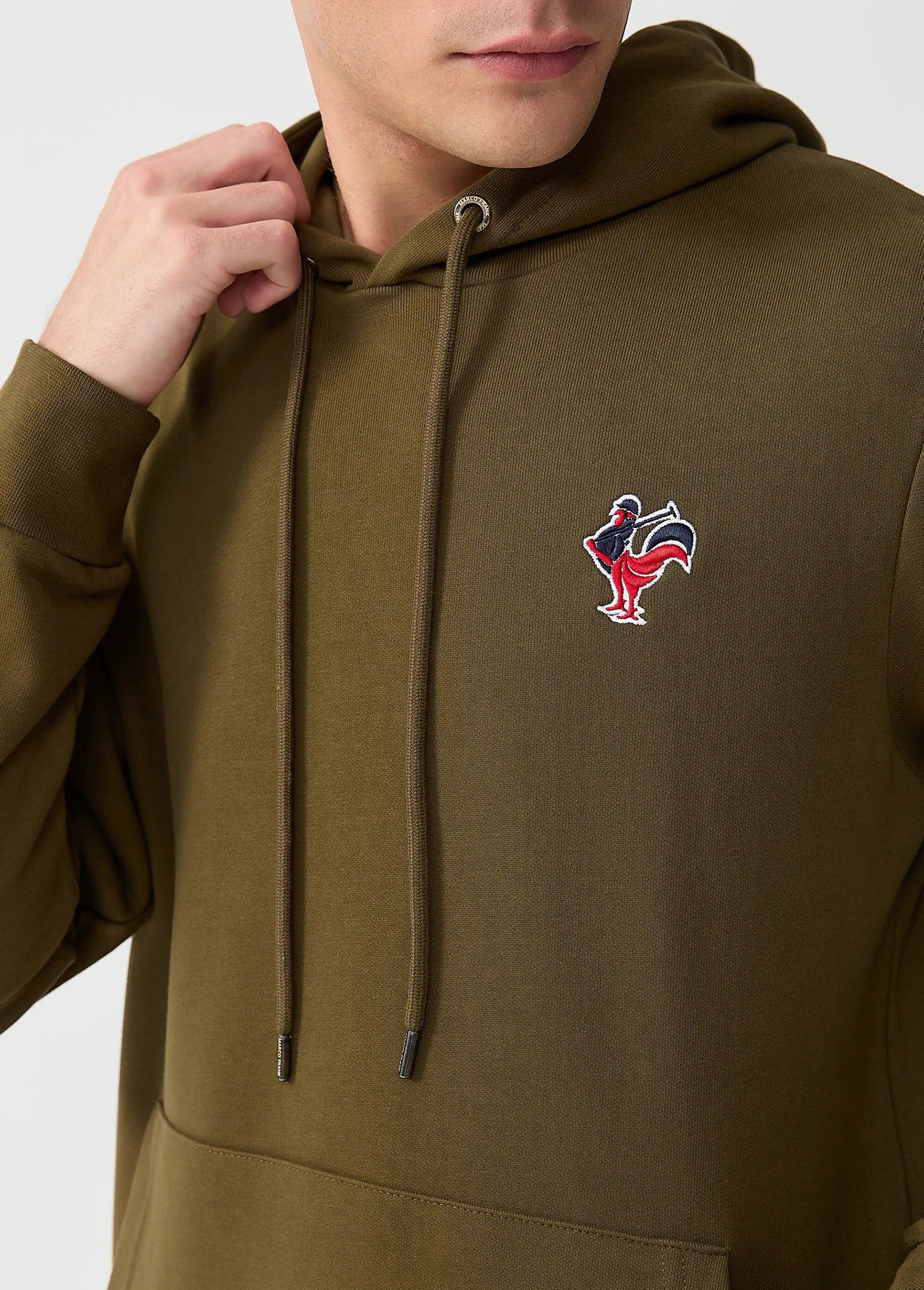 Sweat shirt kangourou à capuche, brodé