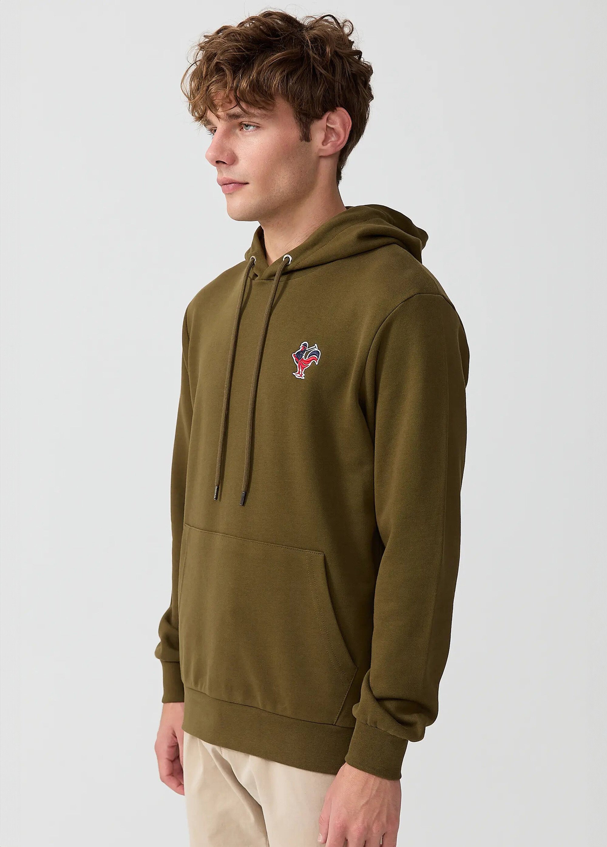 Sweat shirt kangourou à capuche, brodé Vert MFKTREMBLAY DR1