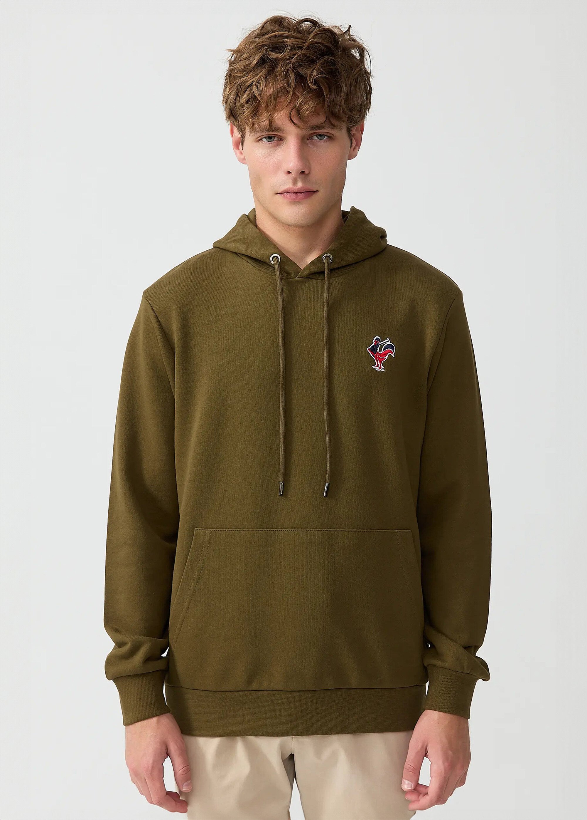 Sweat shirt kangourou à capuche, brodé Vert MFKTREMBLAY FA1