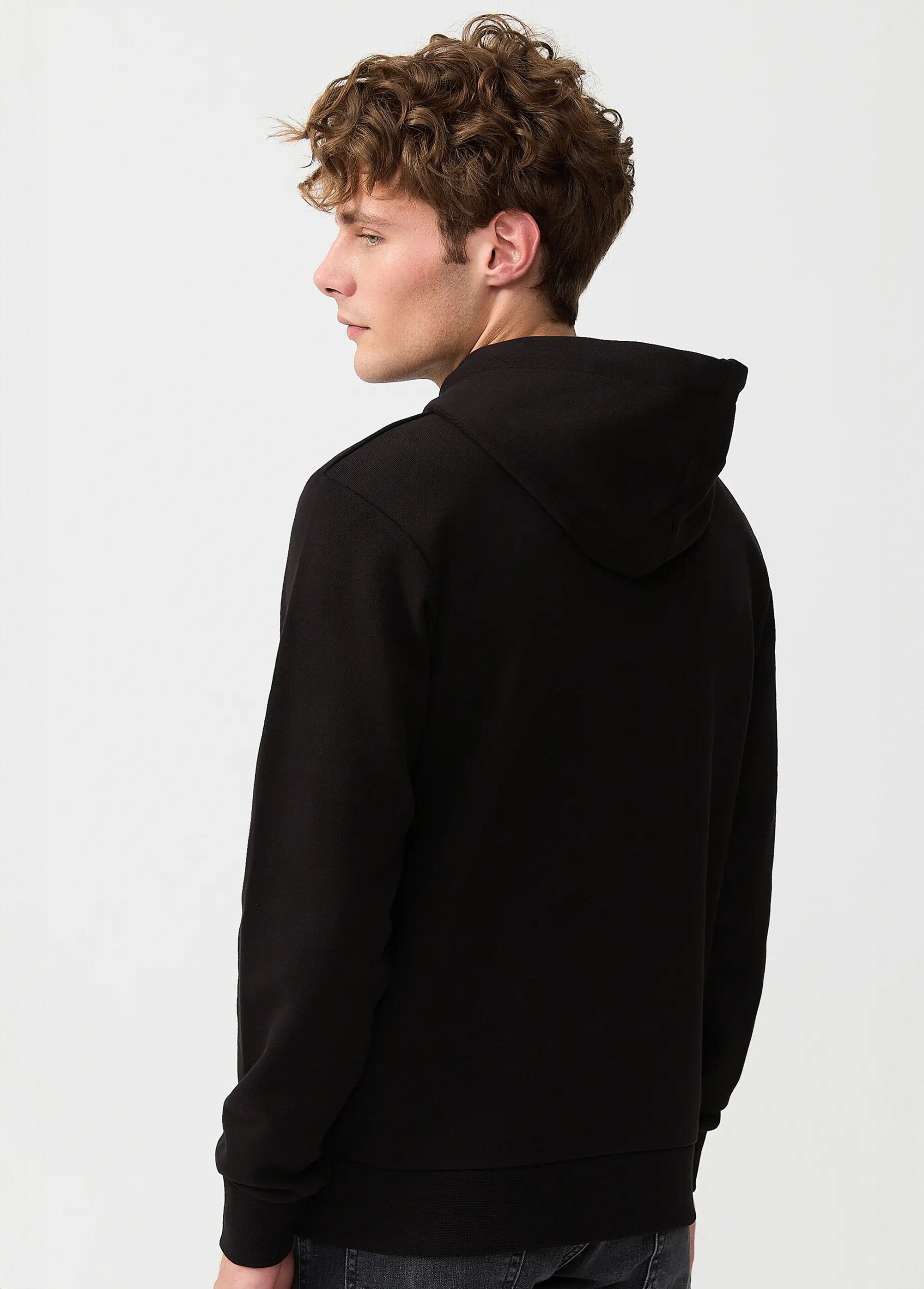 Sweat shirt kangourou à capuche, brodé Noir MFKTREMBLAY DO1