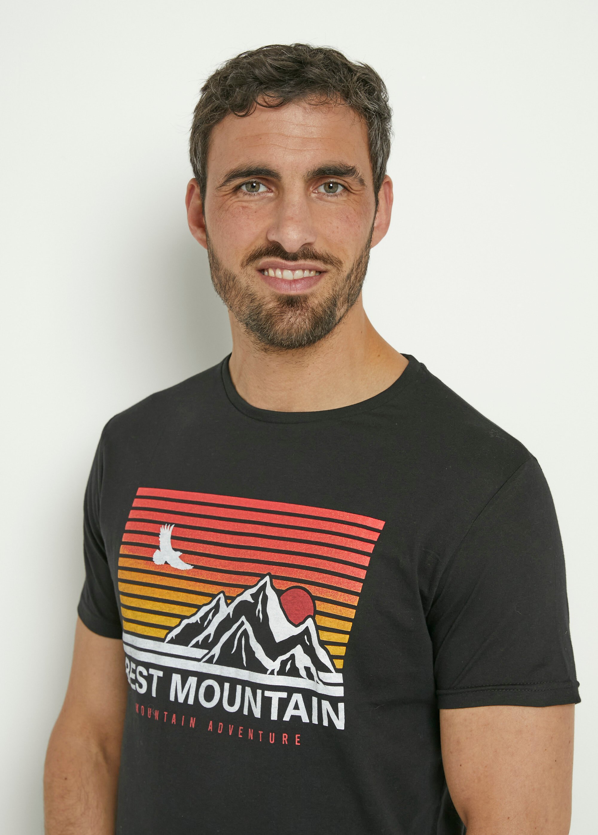 T-shirt manches courtes motif montagne