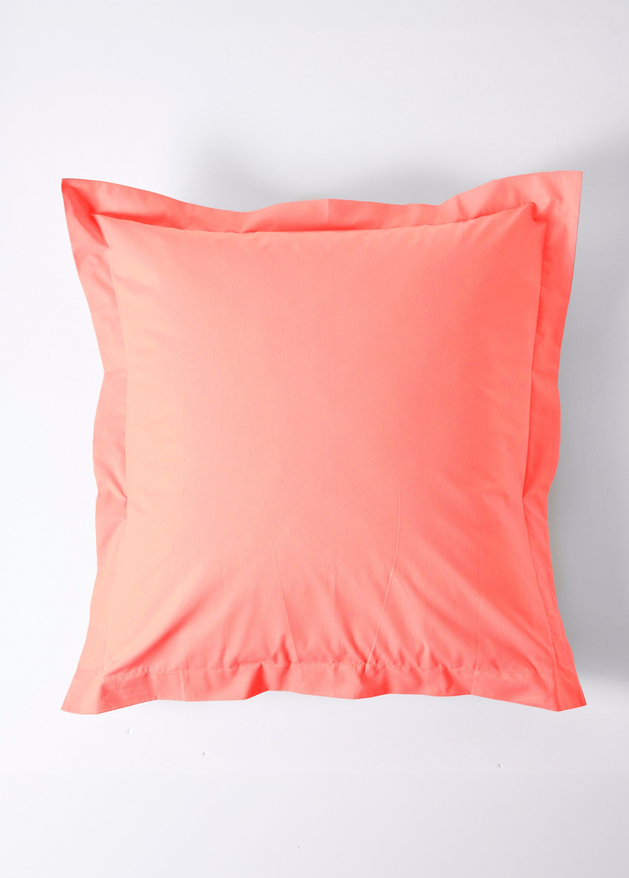 Taie d'oreiller gaze de coton imprimé floral rose 60x60