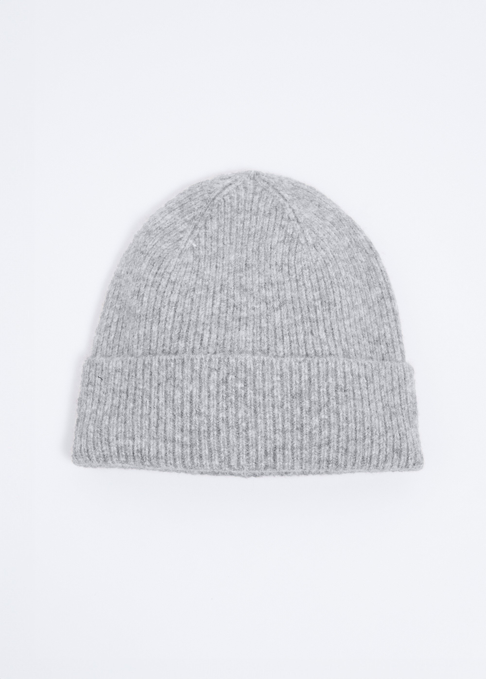 Bonnet chaud maille côtelée avec laine Femme Gris URANIE FA1