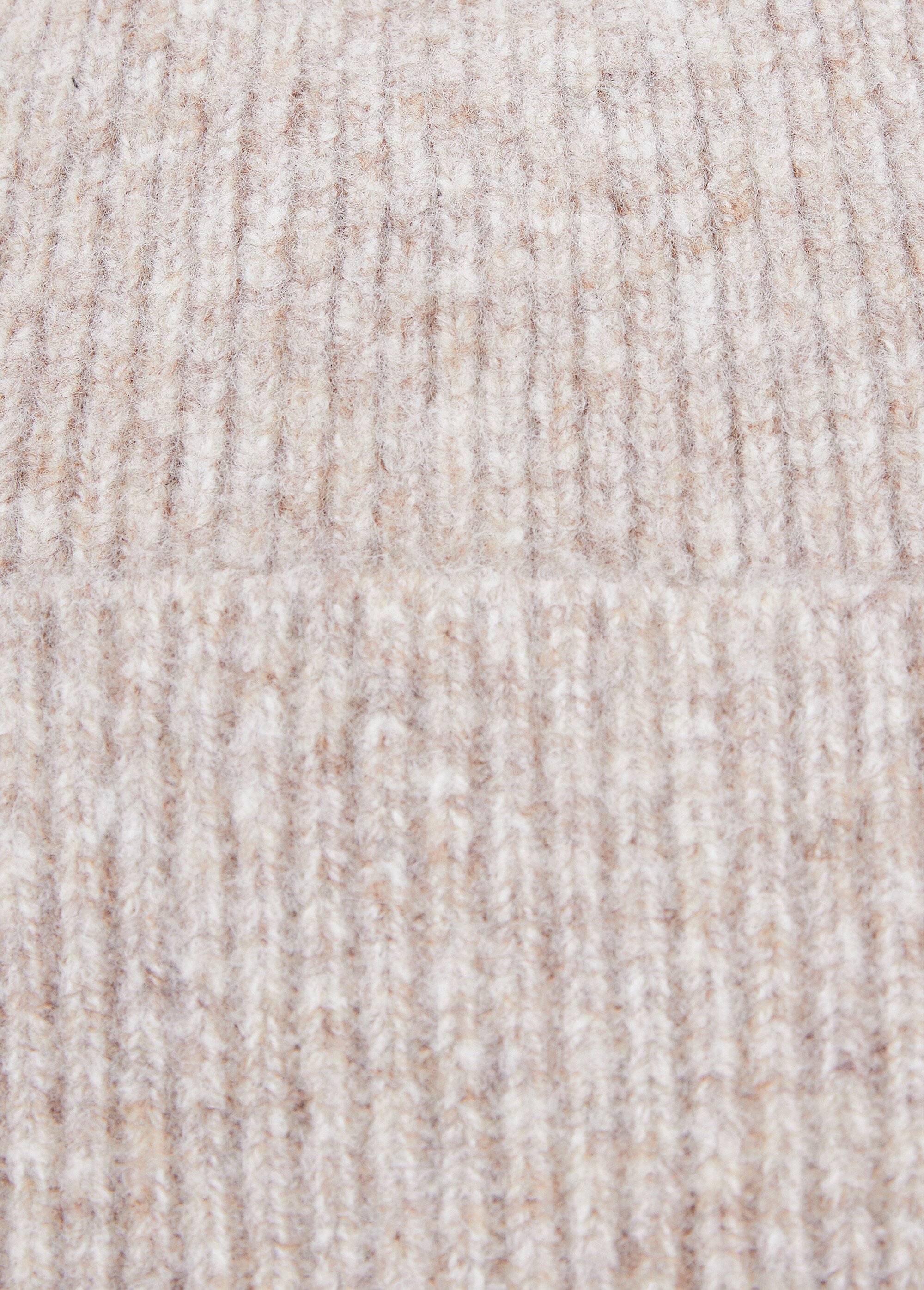 Bonnet chaud maille côtelée avec laine Femme BEIGE CHINE URANIE DE1