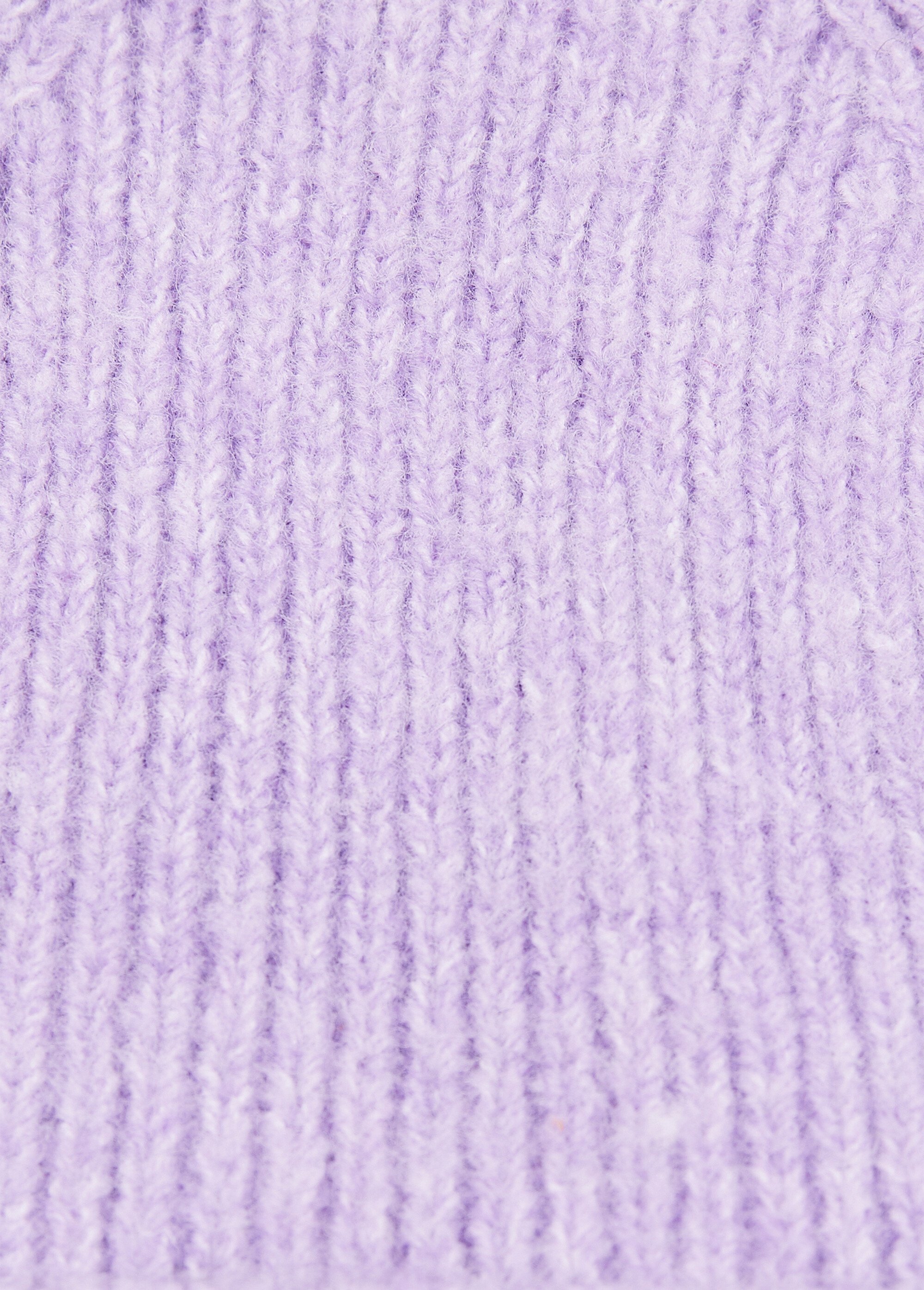 Bonnet chaud maille côtelée avec laine Femme Violet URANIE DE1