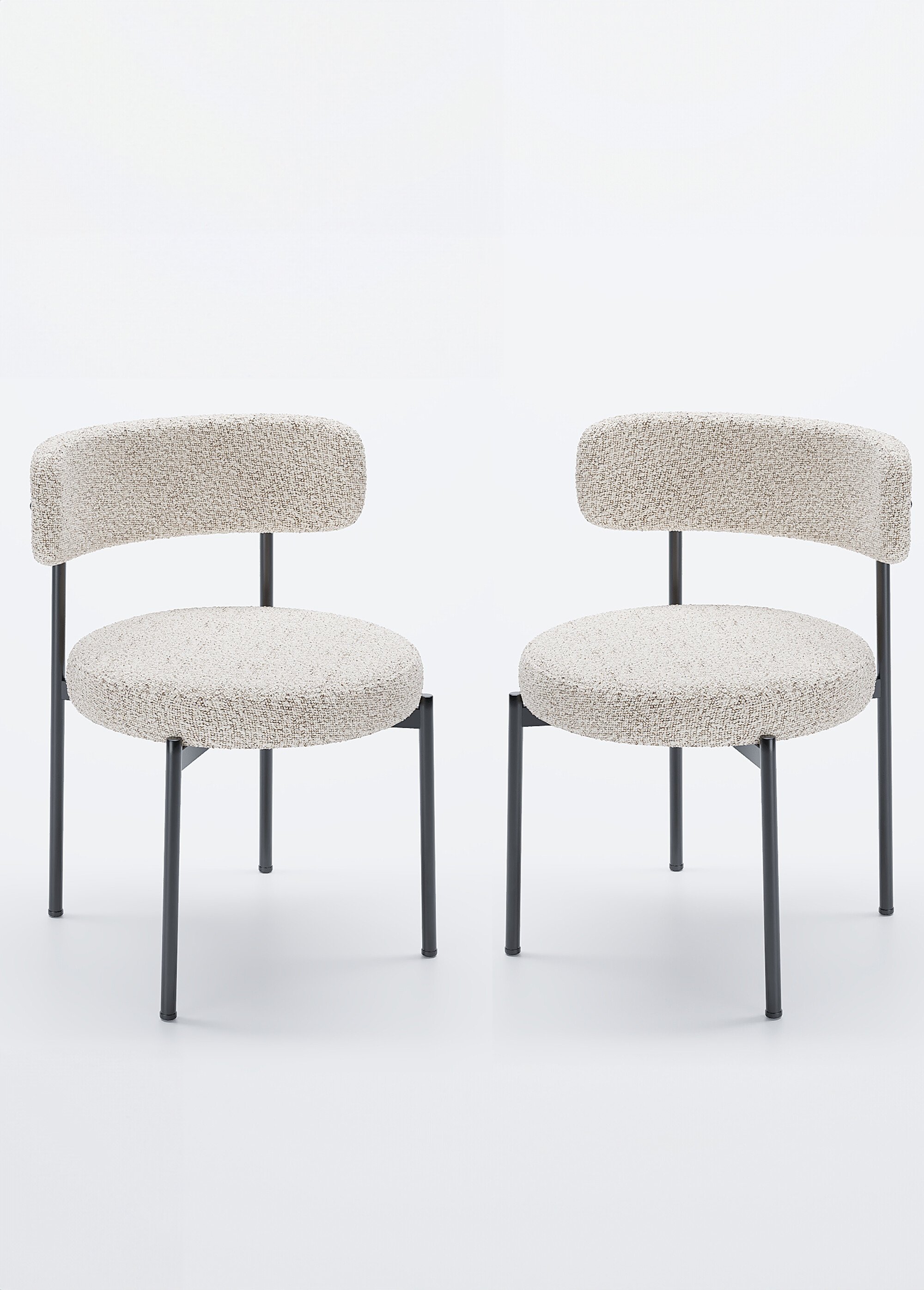 Chaises confortables avec dossier rembourré GRIS POT-SCARLETT FA1