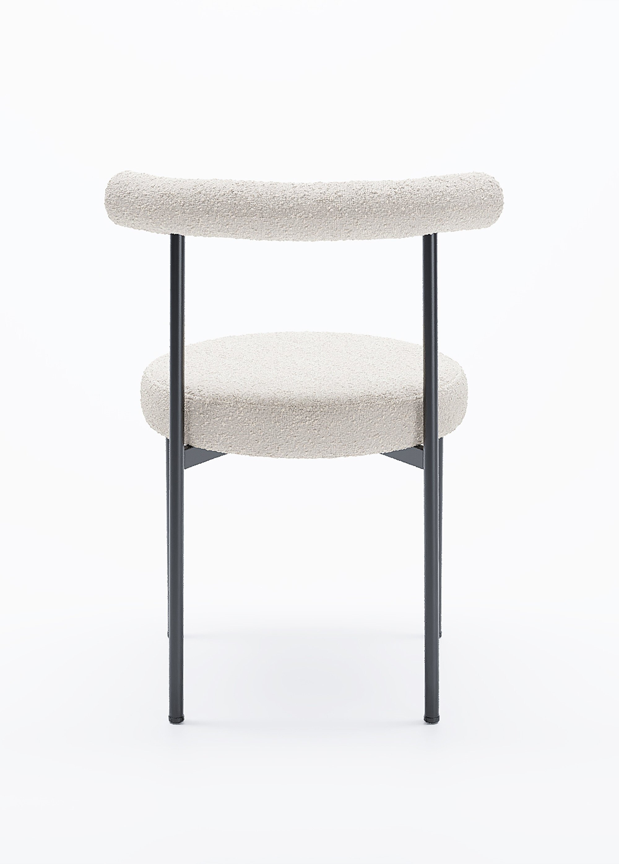 Chaises design, assise et dossier tissu BLANC POT-JULIA DO1