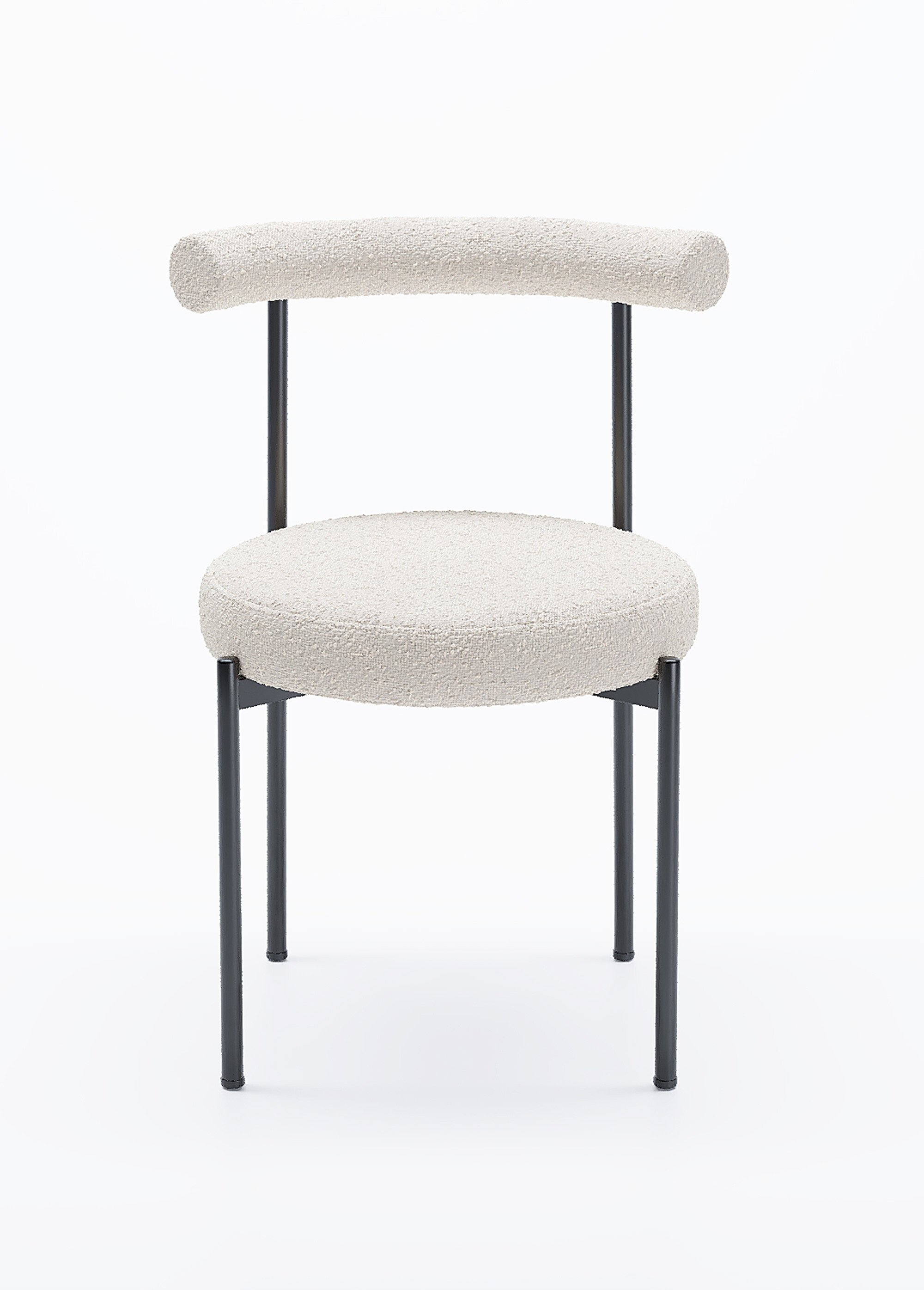 Chaises design, assise et dossier tissu BLANC POT-JULIA FA2