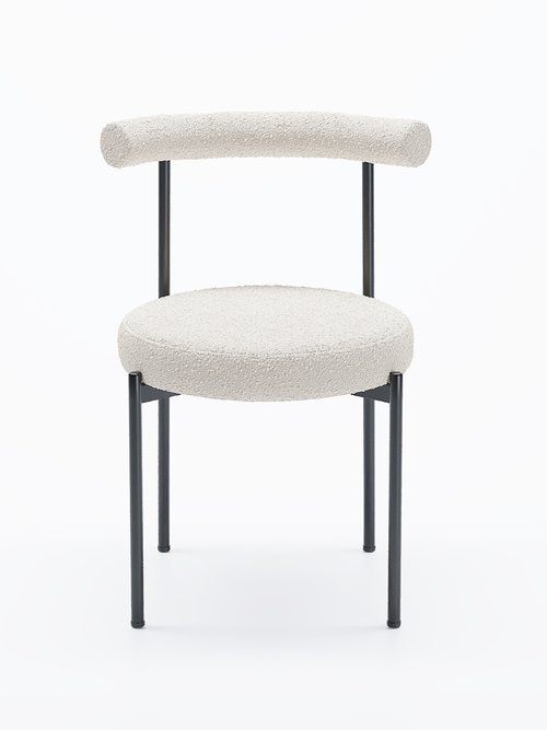 Chaises design, assise et dossier tissu BLANC POT-JULIA FA2