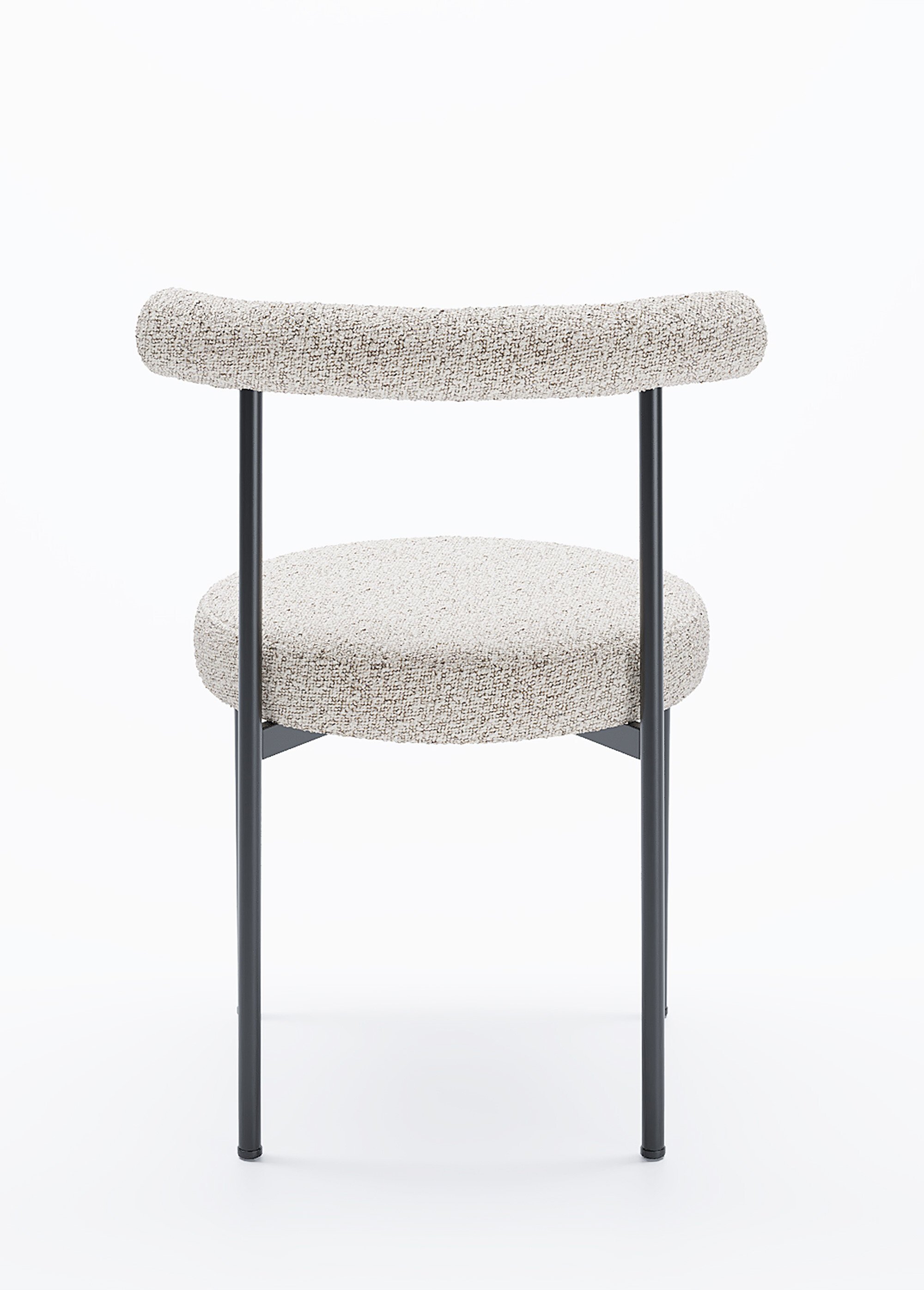 Chaises design, assise et dossier tissu GRIS POT-JULIA DO1