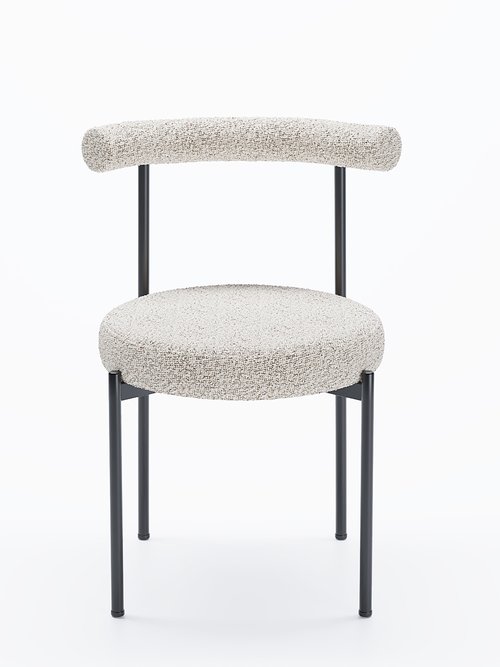 Chaises design, assise et dossier tissu GRIS POT-JULIA FA2