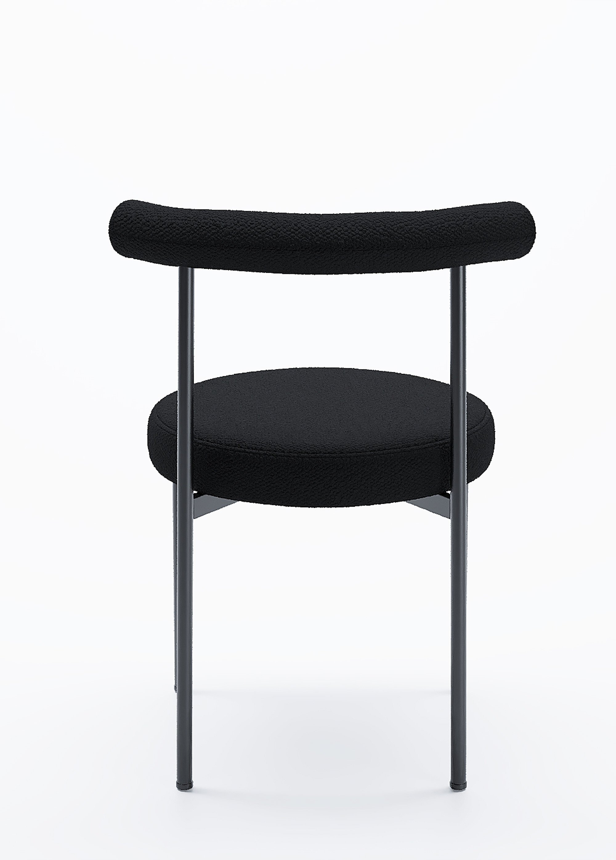 Chaises design, assise et dossier tissu GRIS POT-JULIA DO1