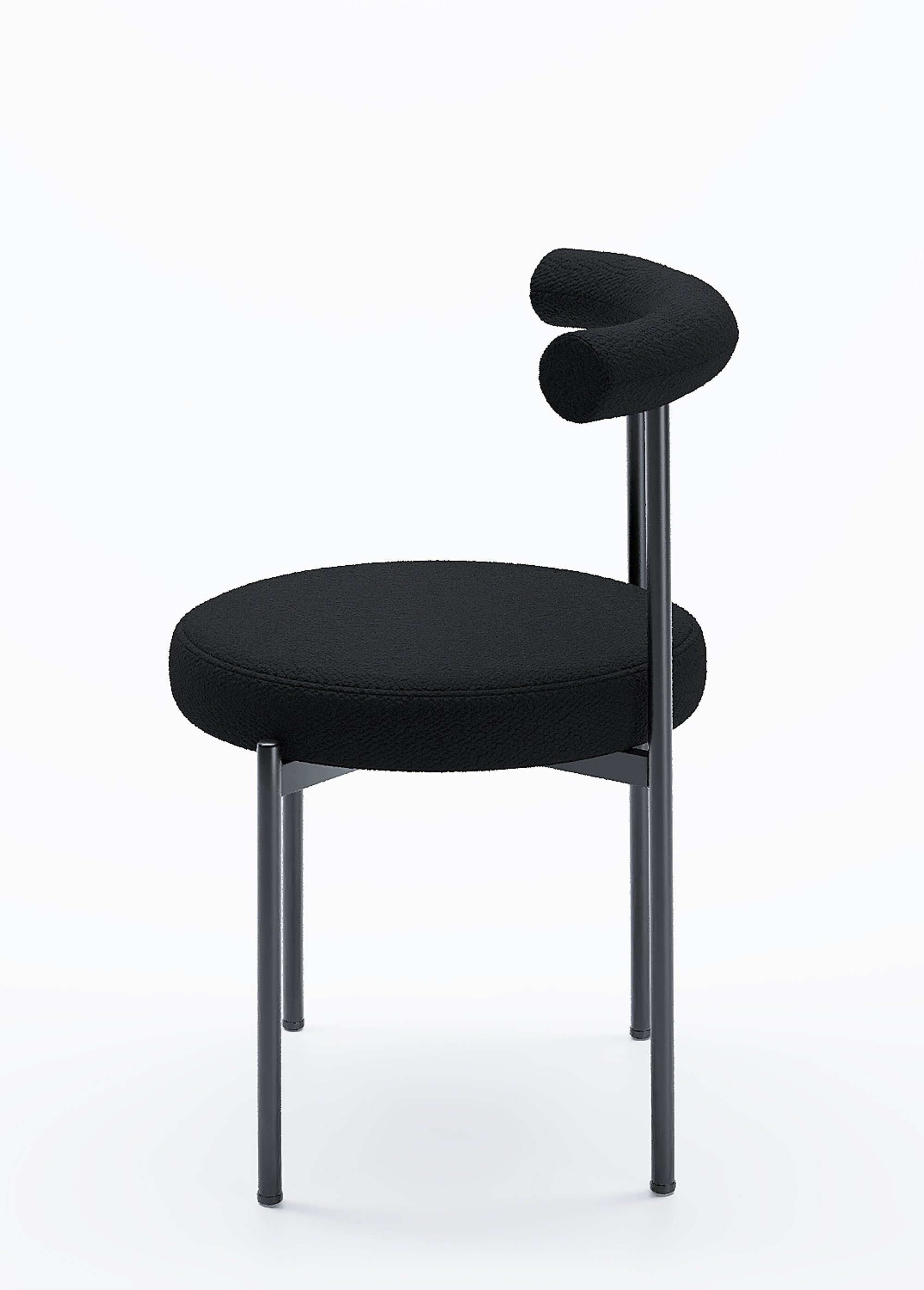 Chaises design, assise et dossier tissu GRIS POT-JULIA DR1