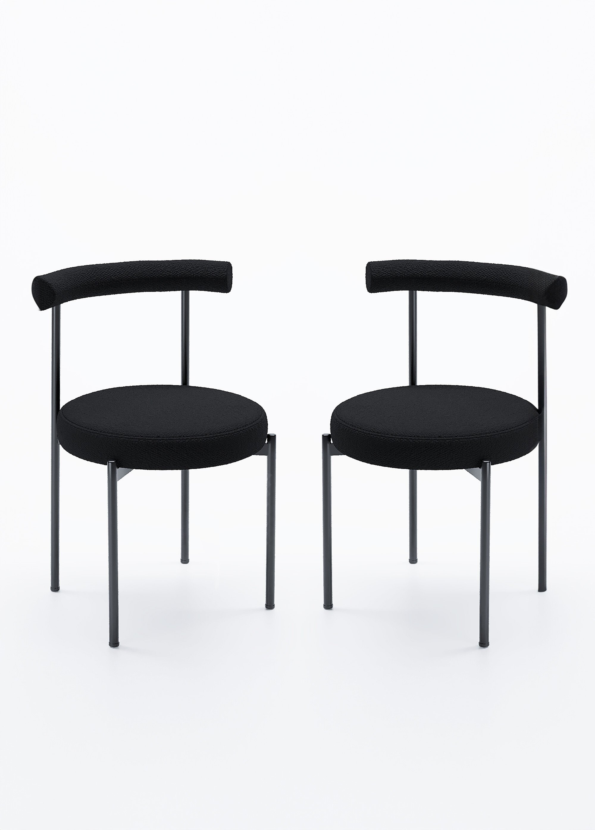 Chaises design, assise et dossier tissu GRIS POT-JULIA FA1