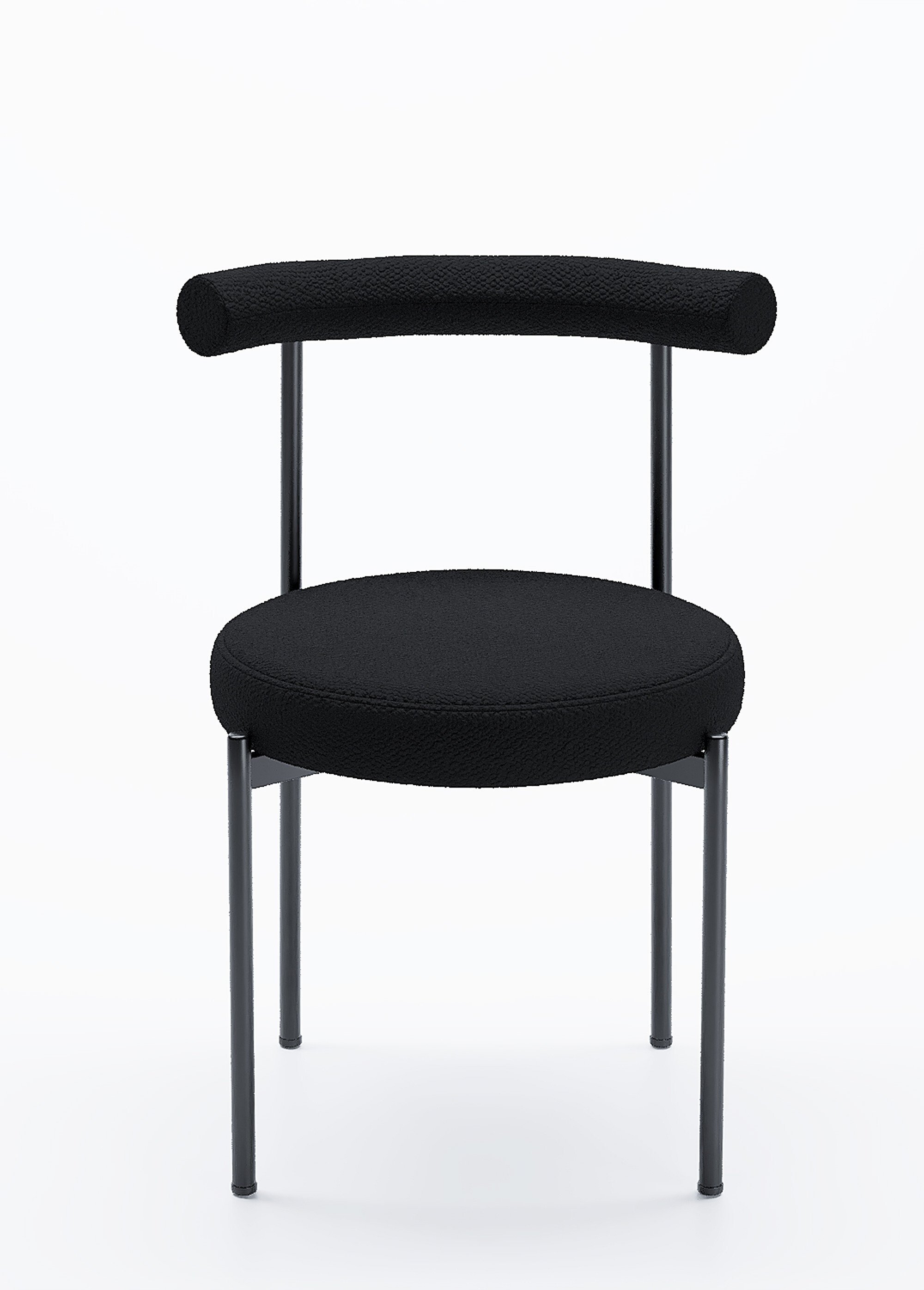 Chaises design, assise et dossier tissu GRIS POT-JULIA FA2