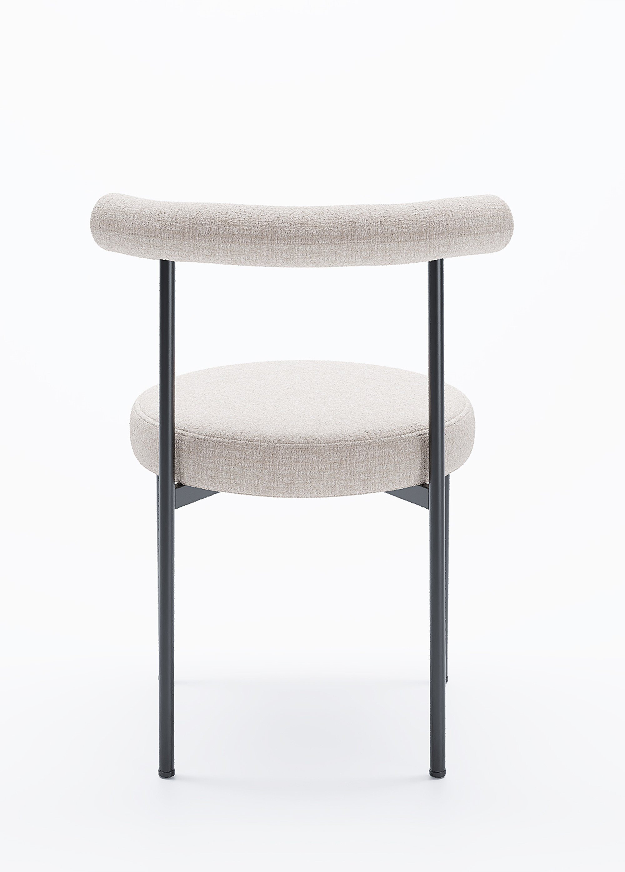 Chaises design, assise et dossier tissu BEIGE POT-JULIA DO1