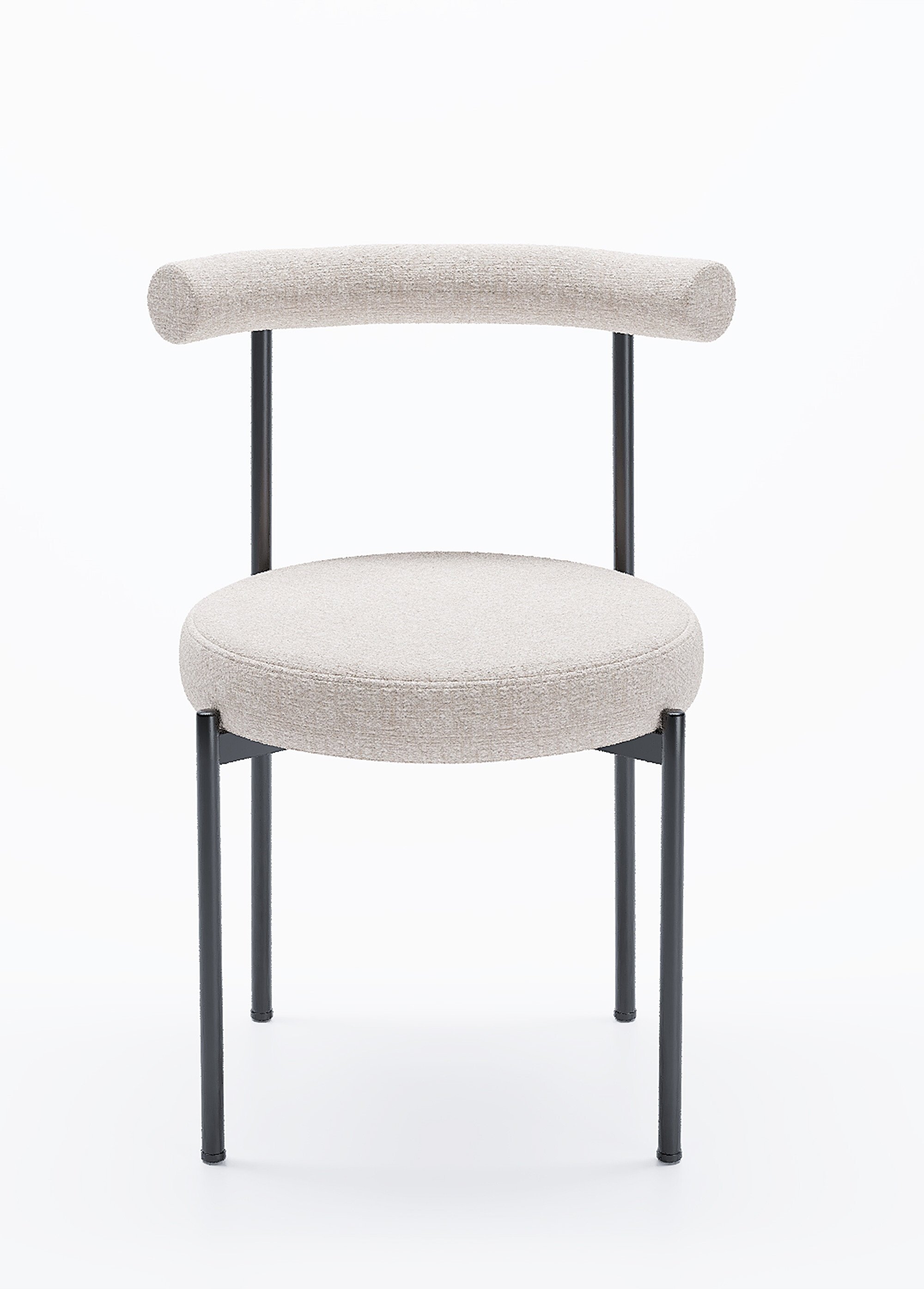 Chaises design, assise et dossier tissu BEIGE POT-JULIA FA2