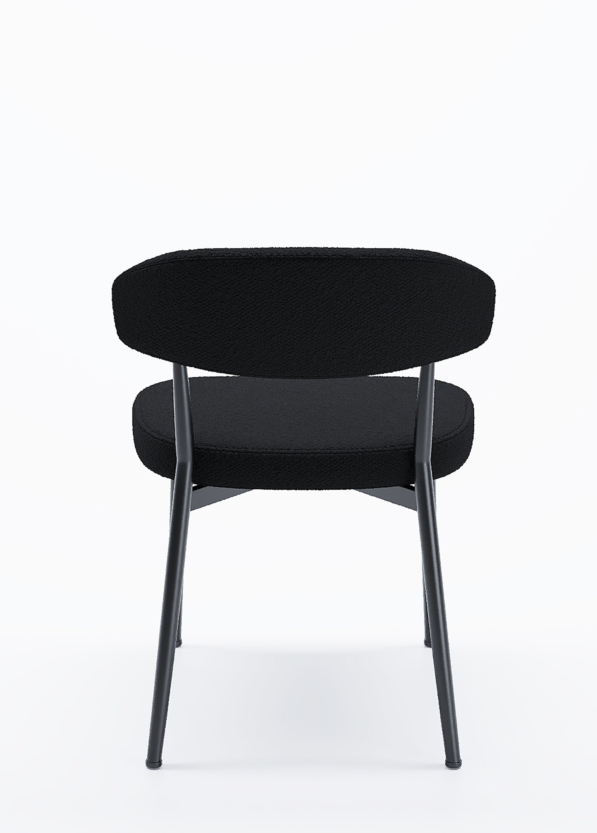 Chaises rembourrées en tissu pieds métal GRIS POT-MONA DO1