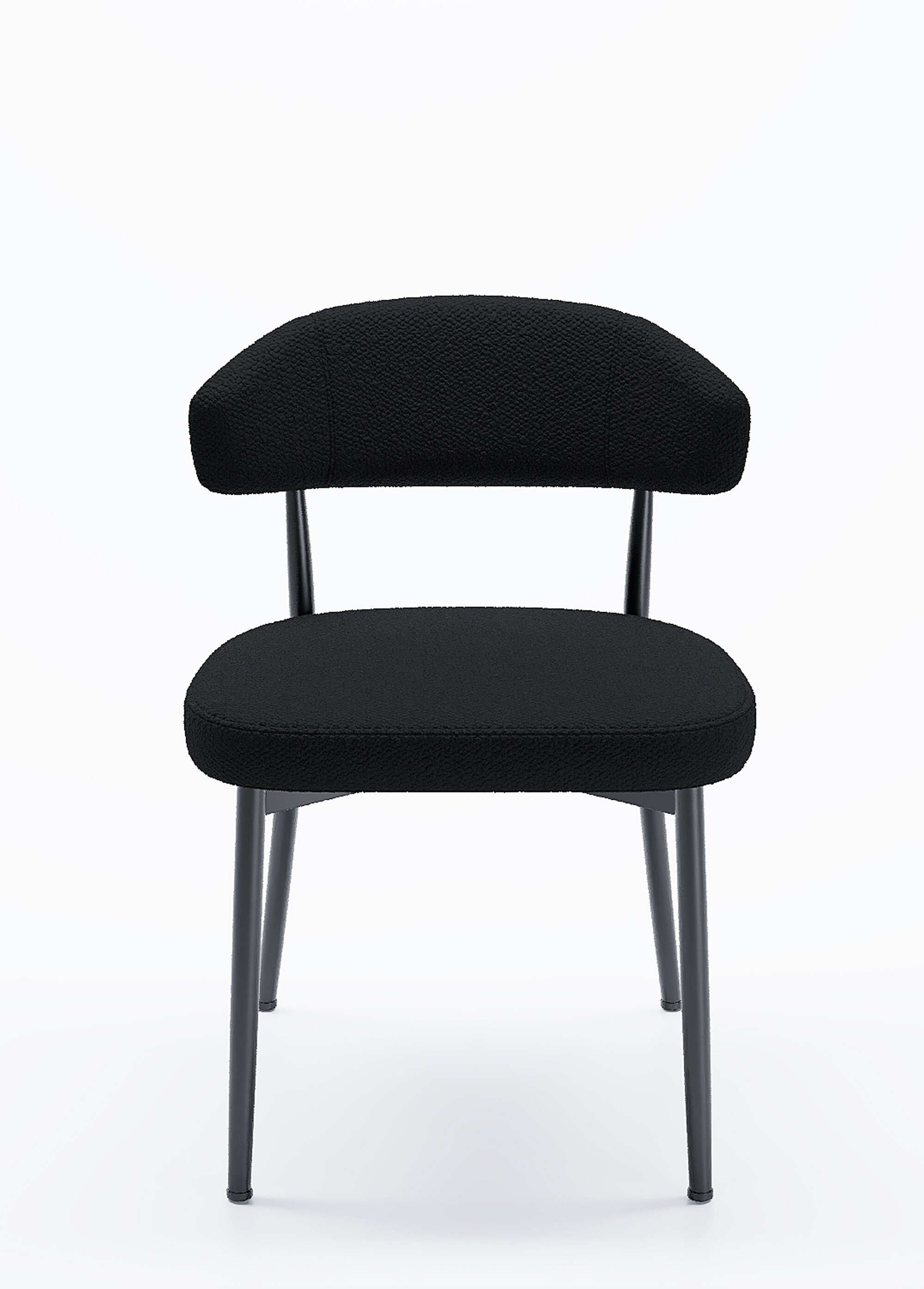 Chaises rembourrées en tissu pieds métal GRIS POT-MONA FA2