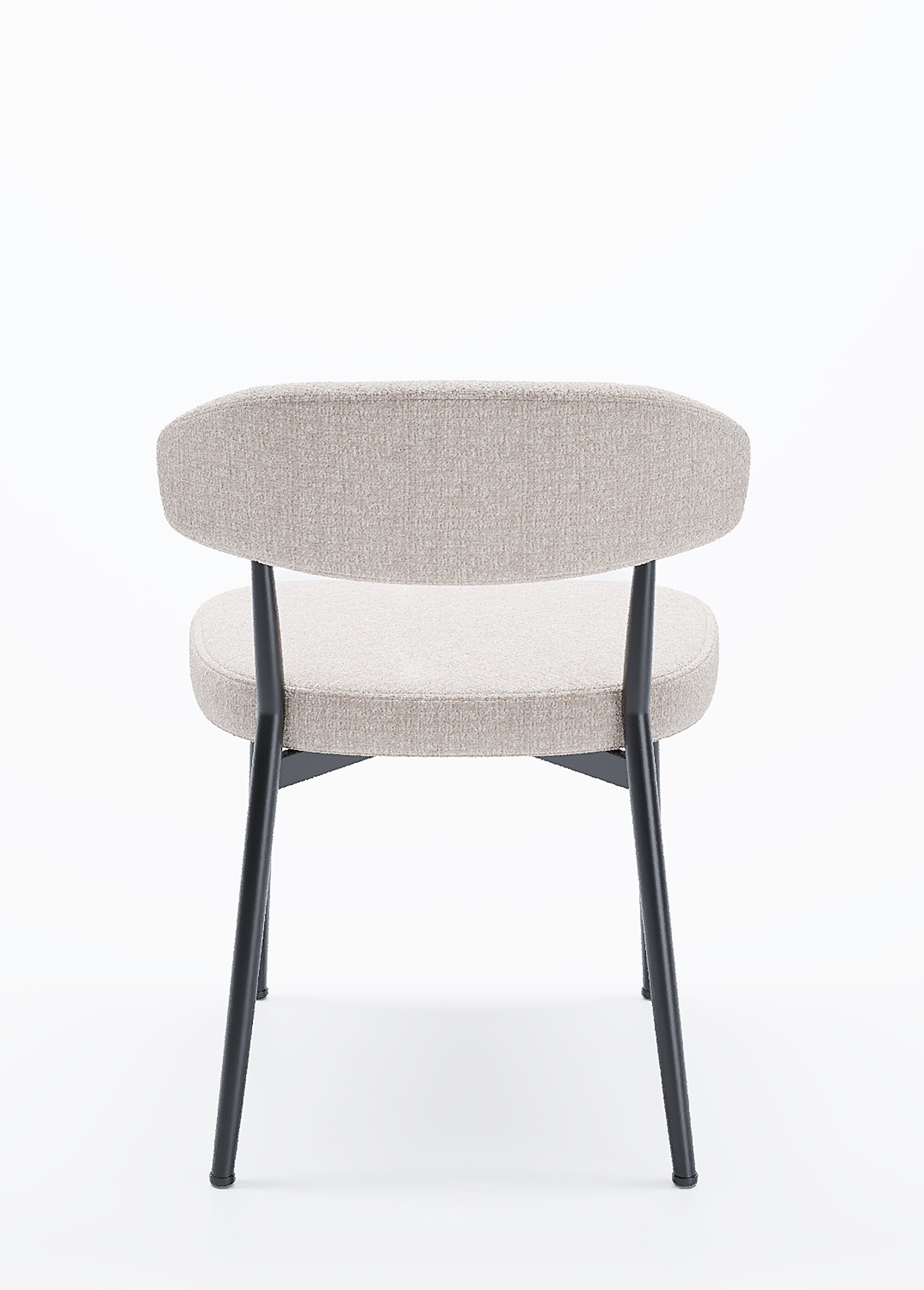 Chaises rembourrées en tissu pieds métal BEIGE POT-MONA DO1
