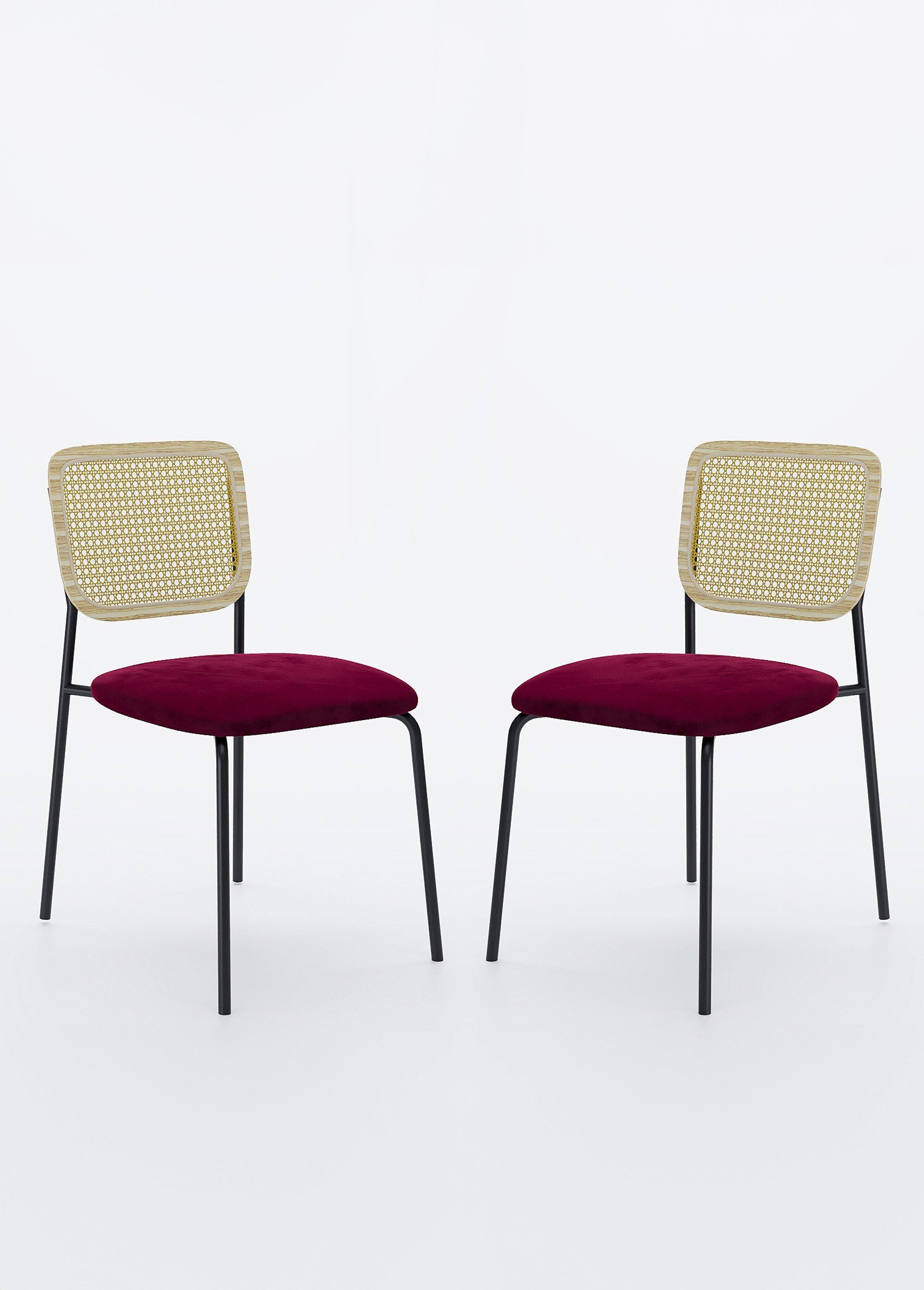 Chaises vintage avec dossier cannage