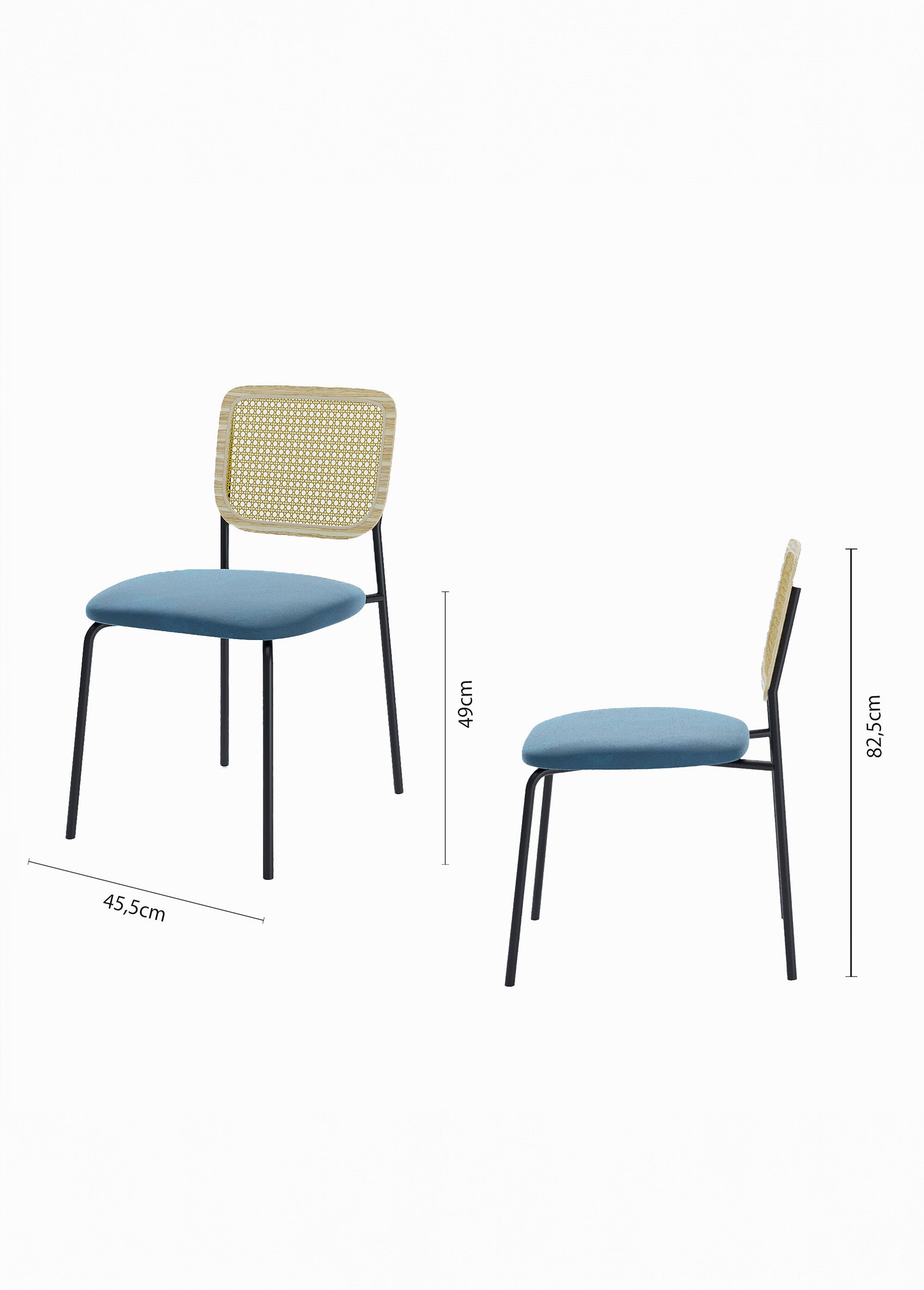 Chaises vintage avec dossier cannage