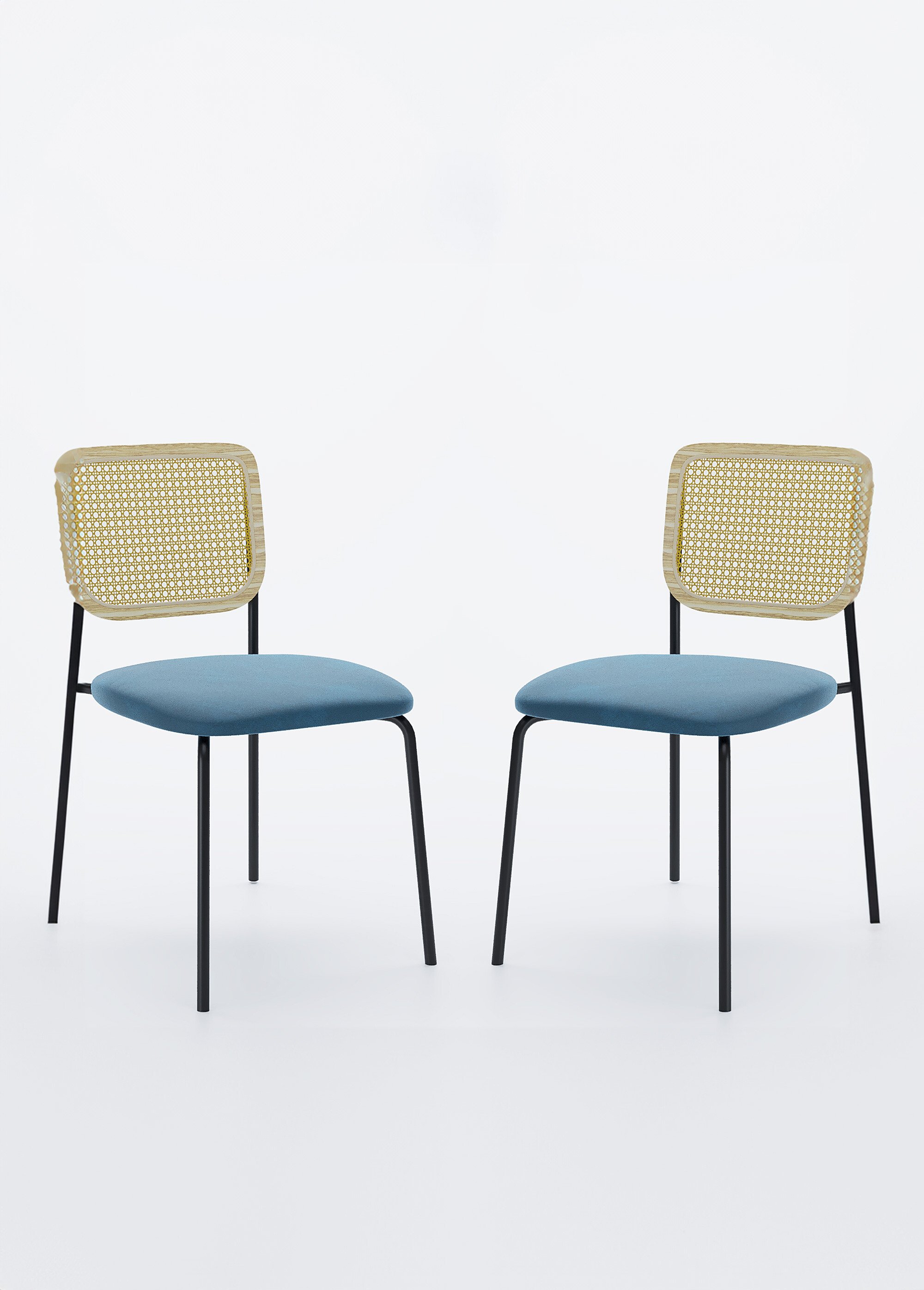 Chaises vintage avec dossier cannage