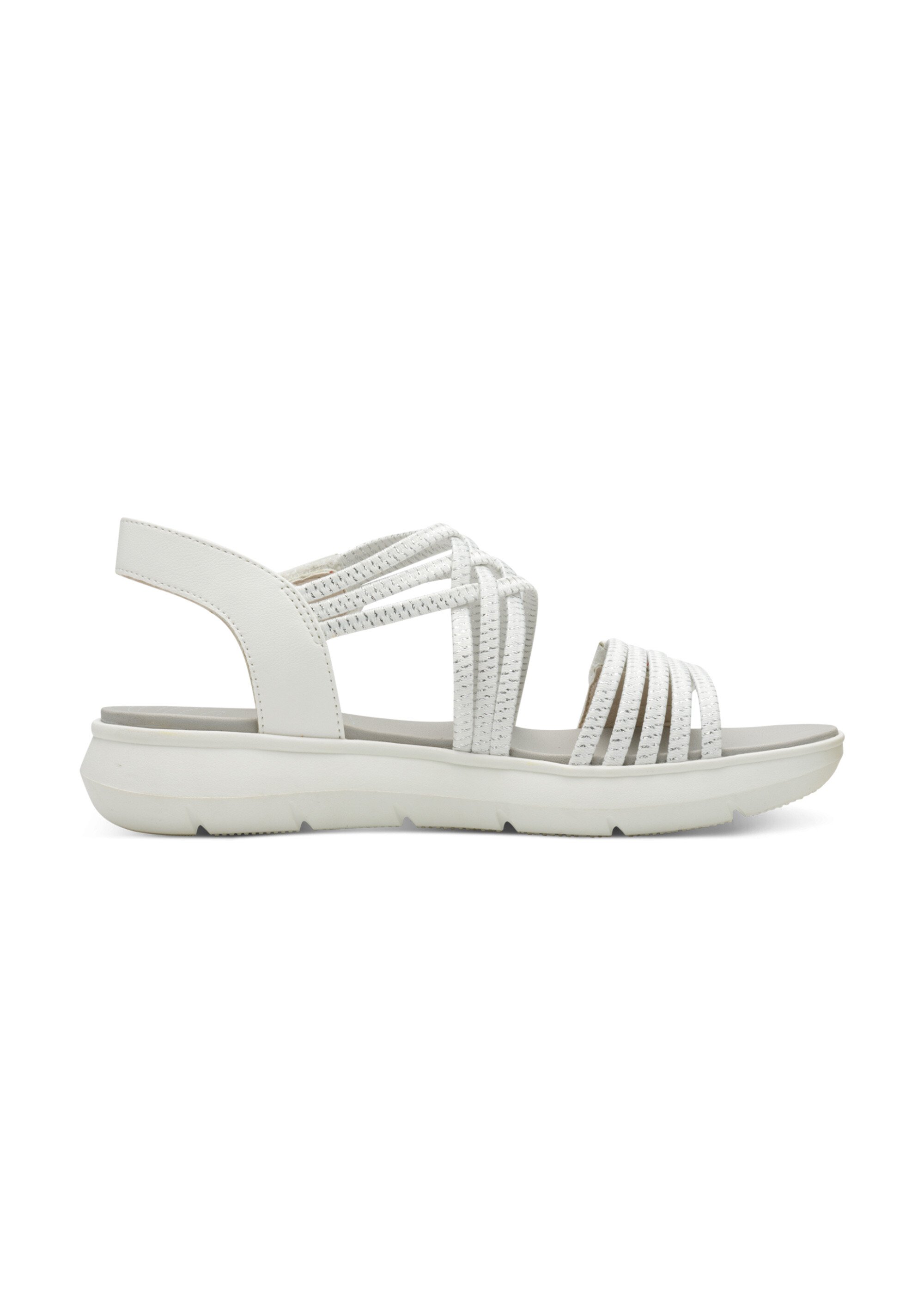 Sandales scratchées multibrides élastiques Femme Argenté JAN82876642 DR1