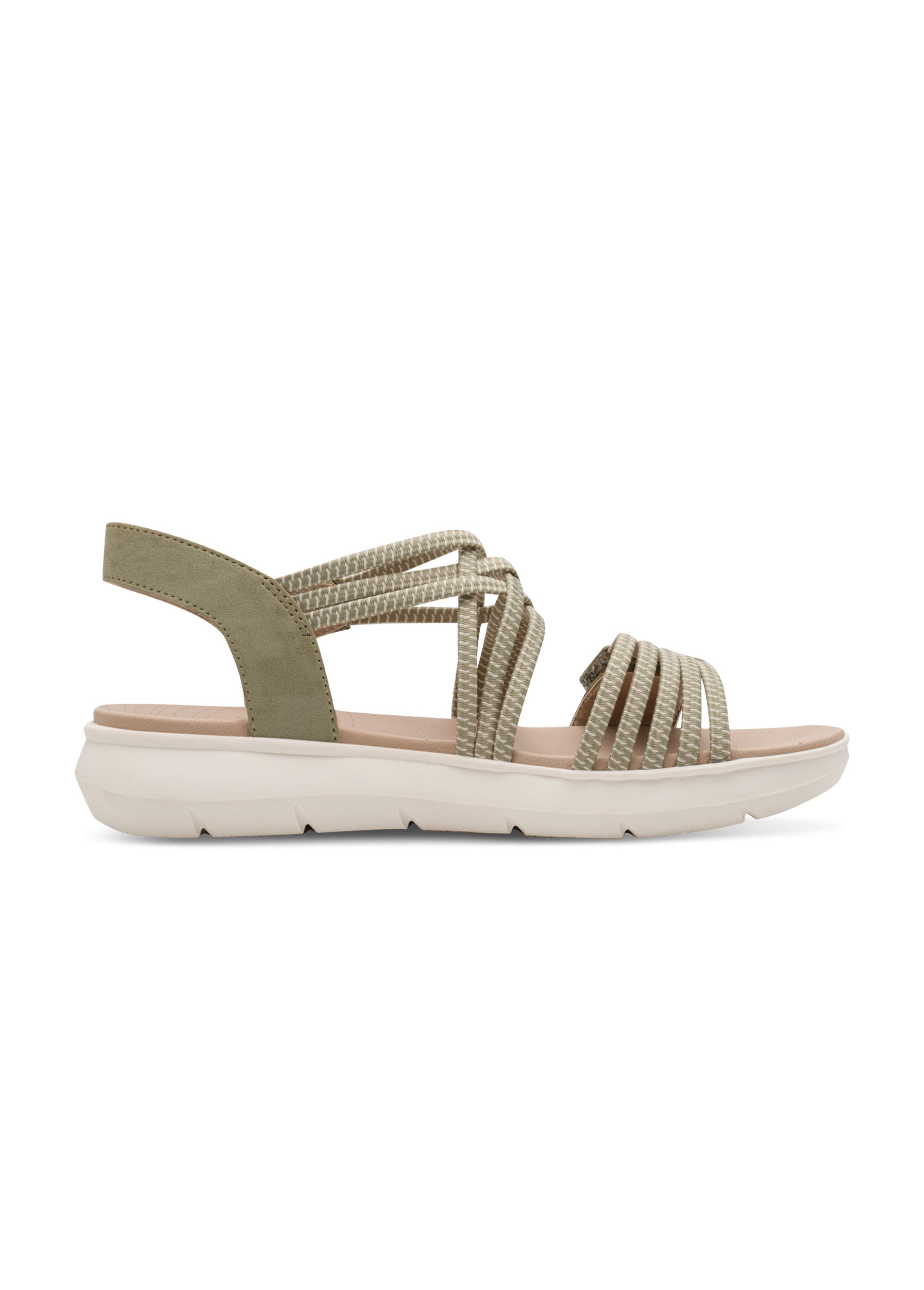 Sandales scratchées multibrides élastiques Femme MARRON CLAIR JAN82876642 DR1