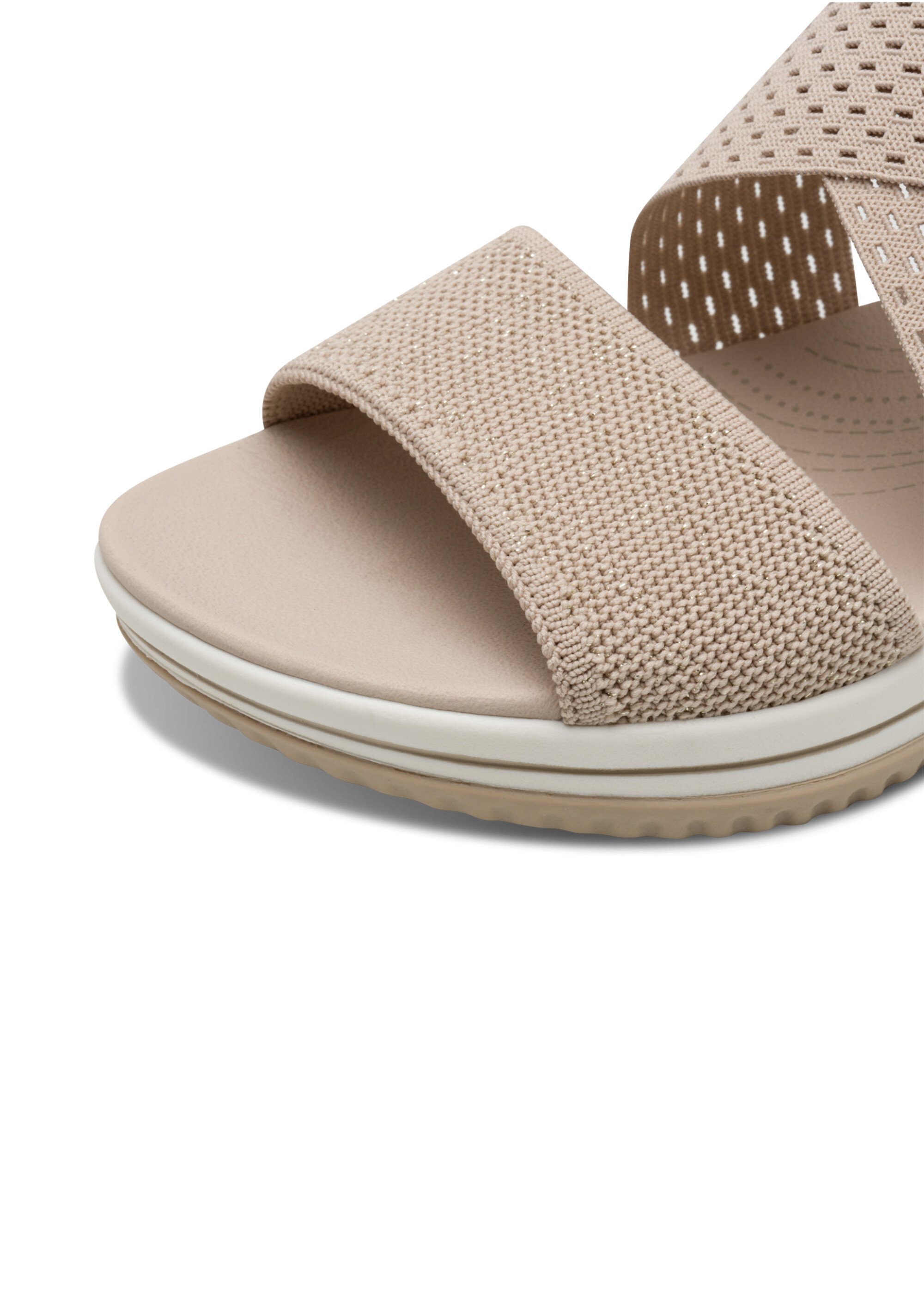 Sandales larges brides mesh et élastiques Femme Beige JAN82876842 DE1