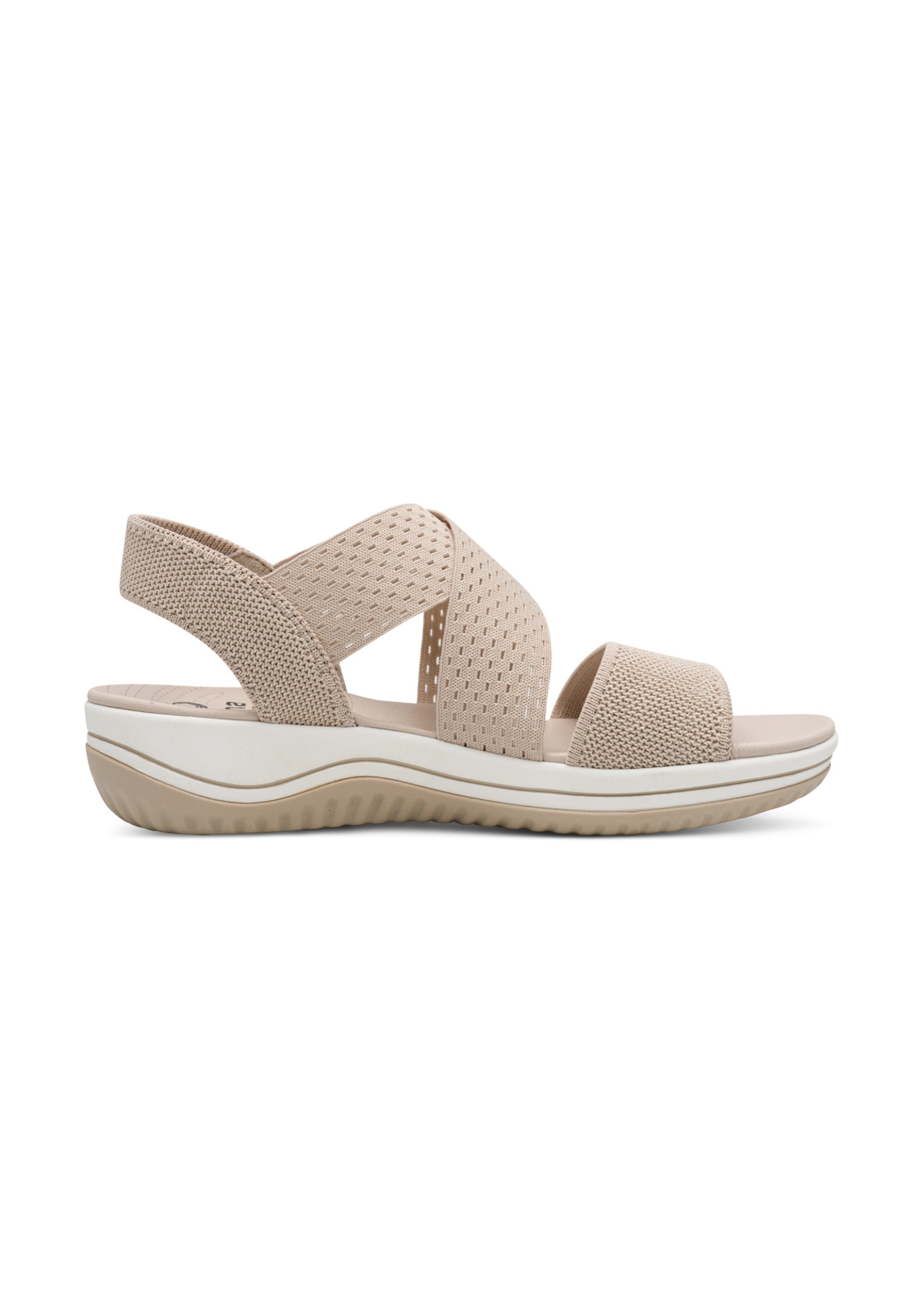 Sandales larges brides mesh et élastiques Femme Beige JAN82876842 DR1