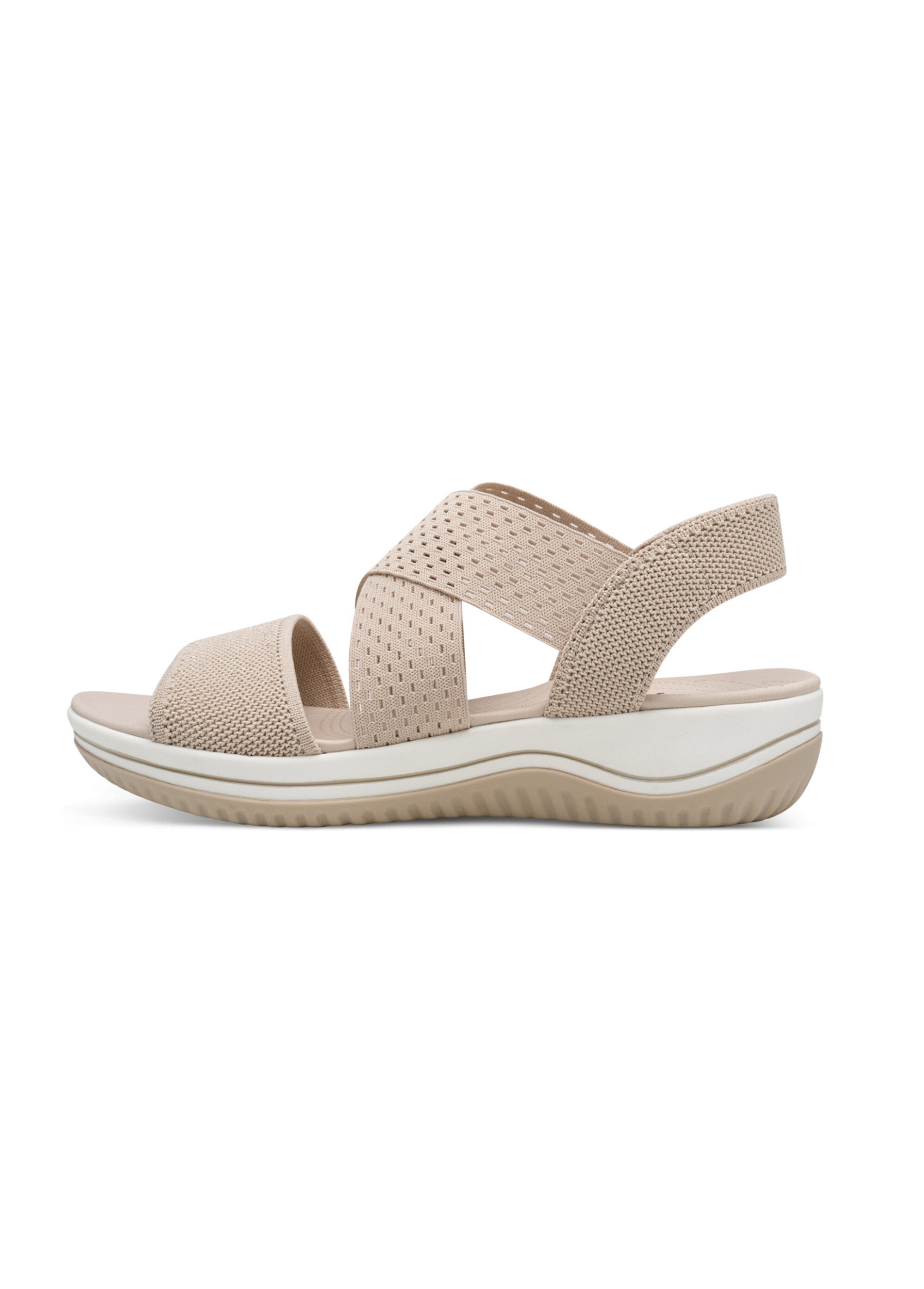 Sandales larges brides mesh et élastiques Femme Beige JAN82876842 GA1
