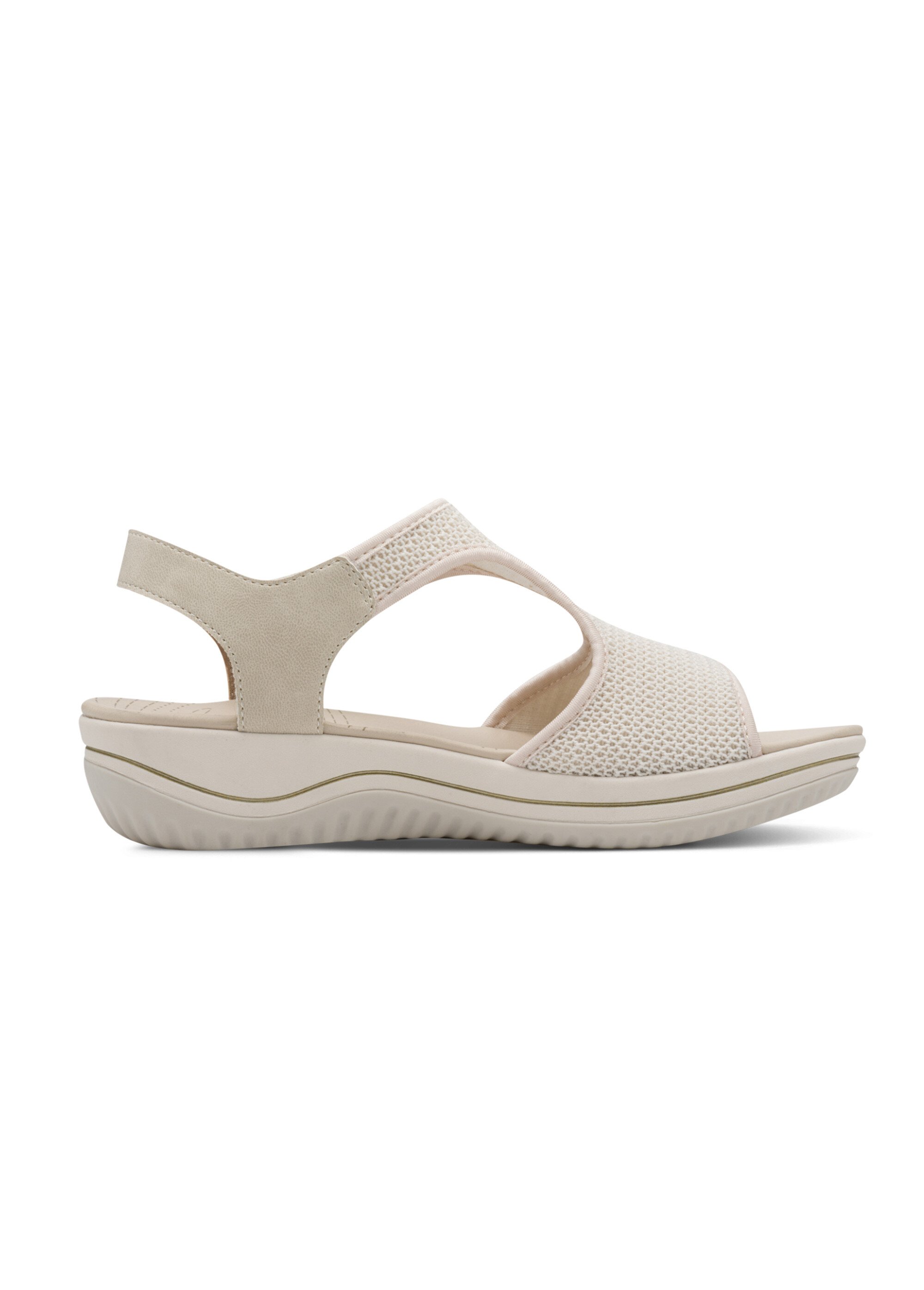 Sandales confort à scratch compensées Femme Beige JAN82877244 DR1
