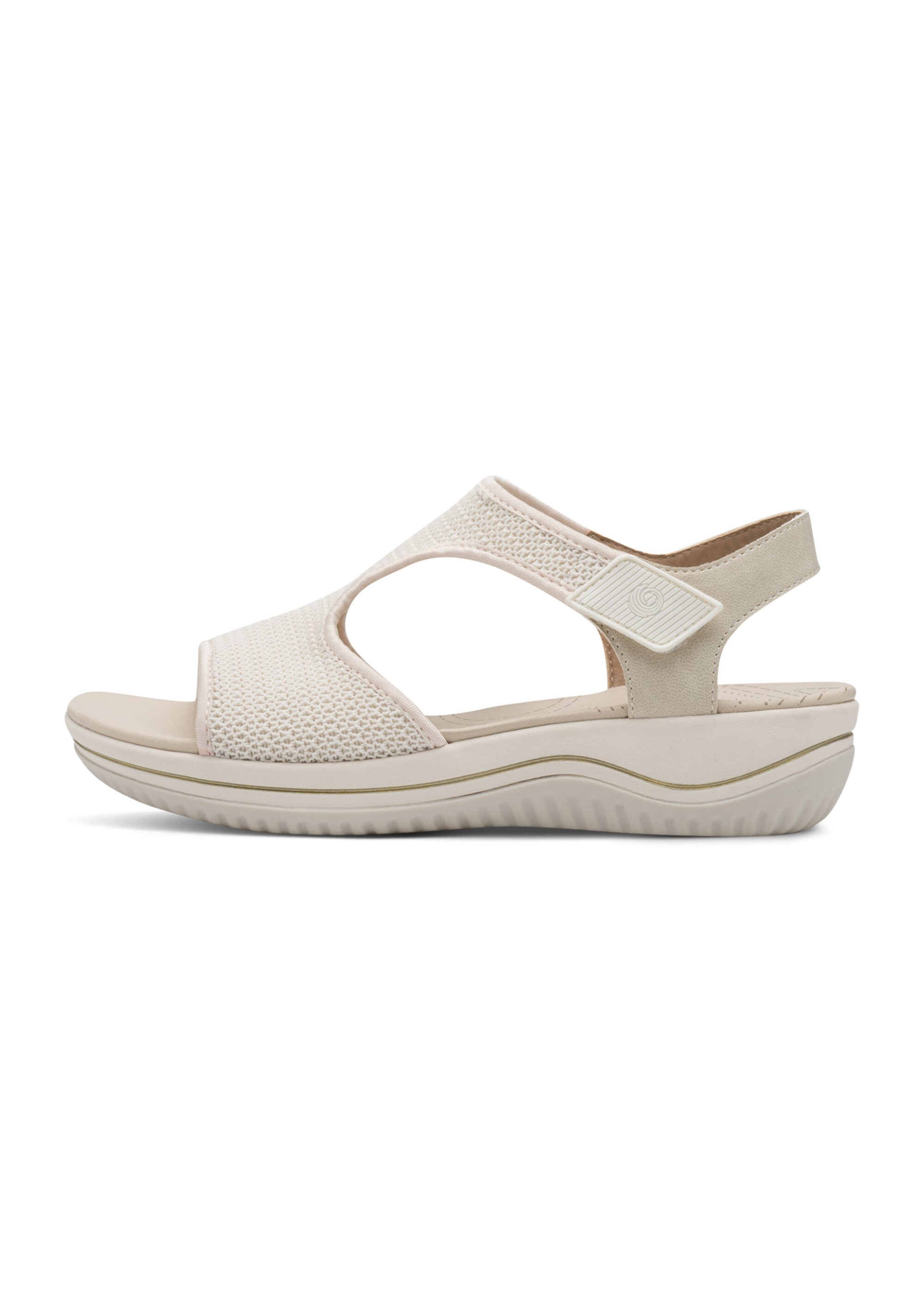 Sandales confort à scratch compensées Femme Beige JAN82877244 GA1