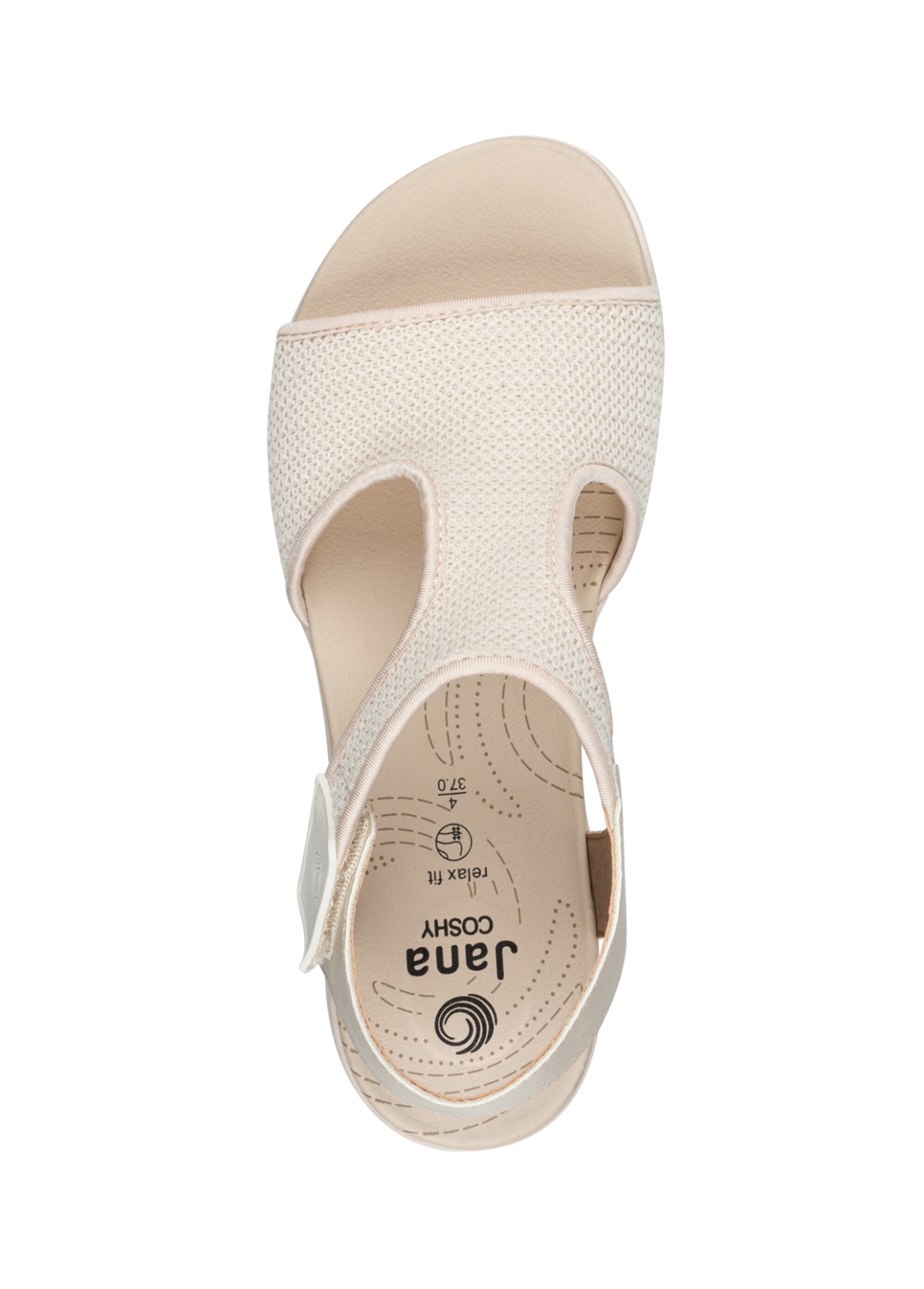 Sandales confort à scratch compensées Femme Beige JAN82877244 OV1