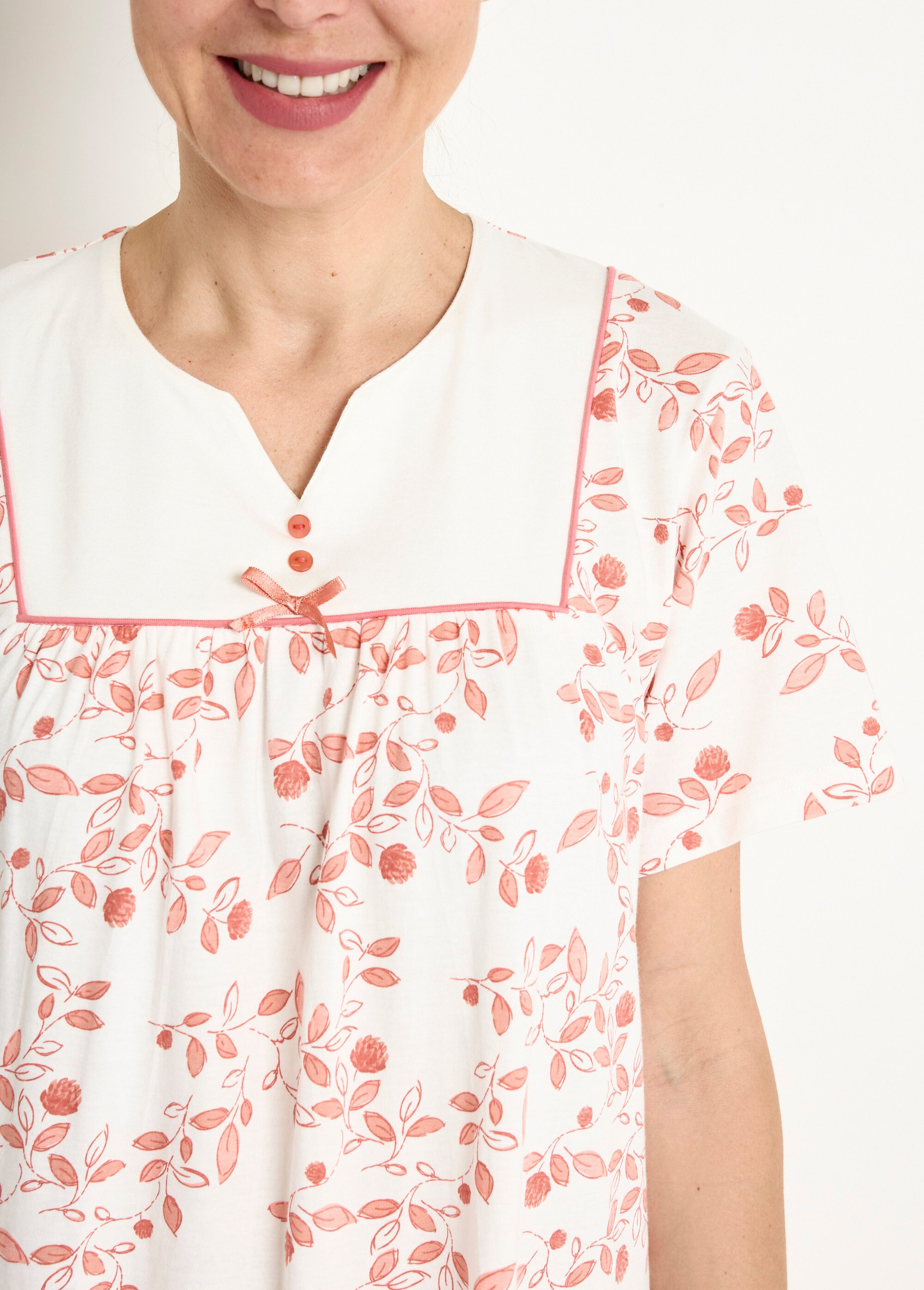 Chemise de nuit confort mi longue imprimée Femme Orange SECTEUR DE1