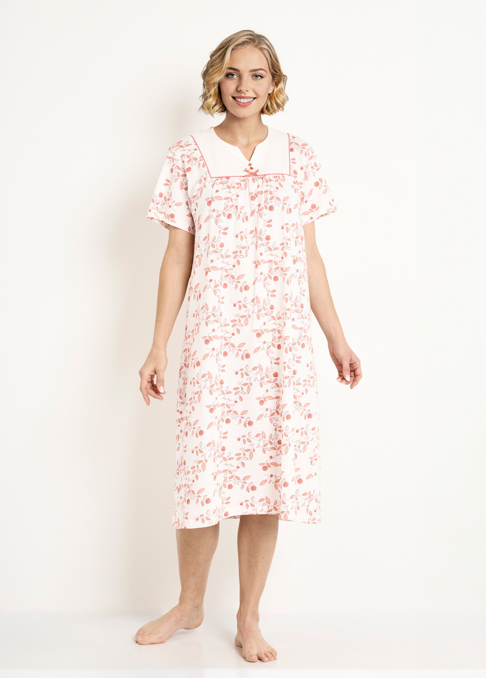 Chemise de nuit confort mi longue imprimée Femme Orange SECTEUR FA1