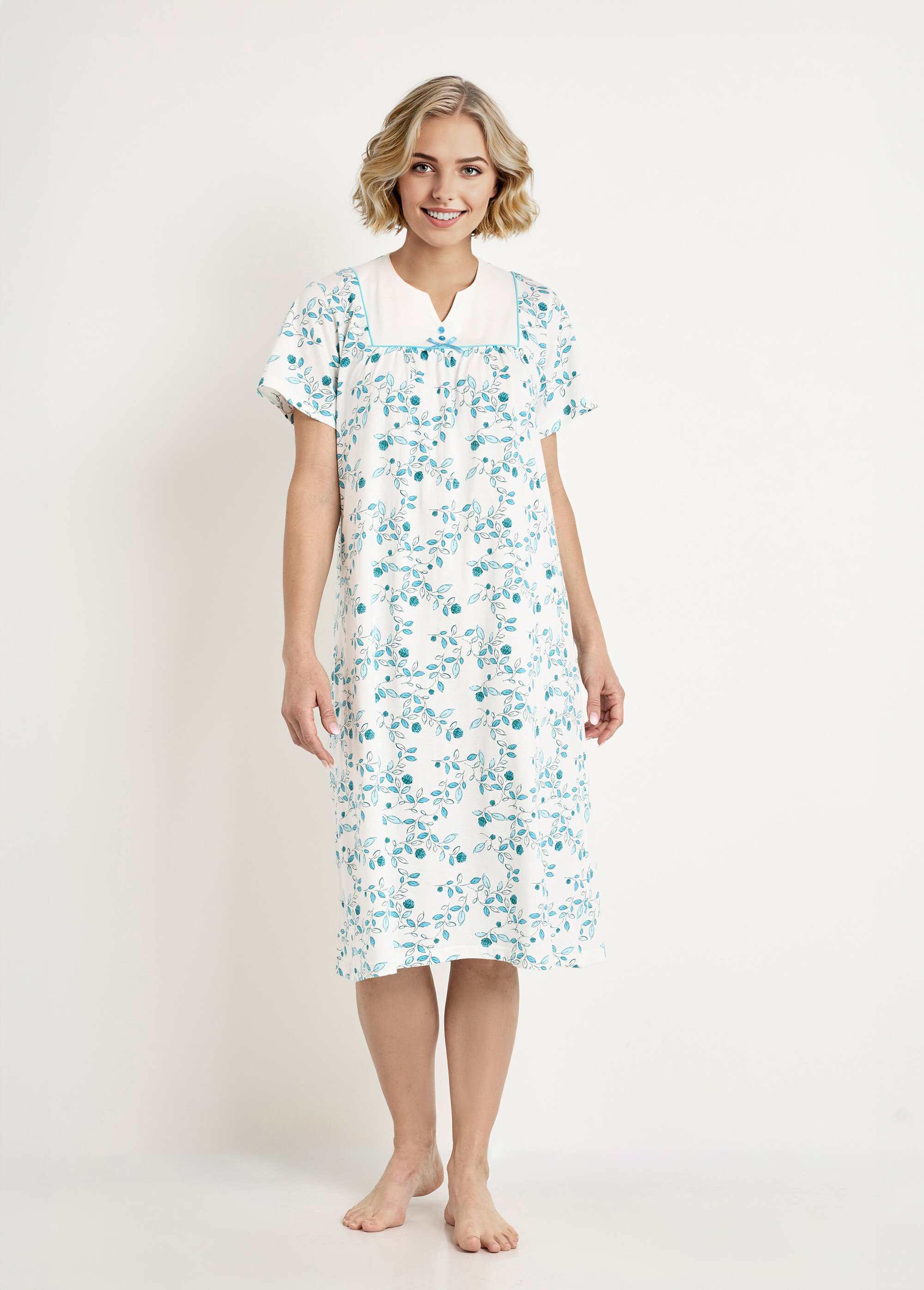 Chemise de nuit confort mi longue imprimée Femme Vert SECTEUR FA1