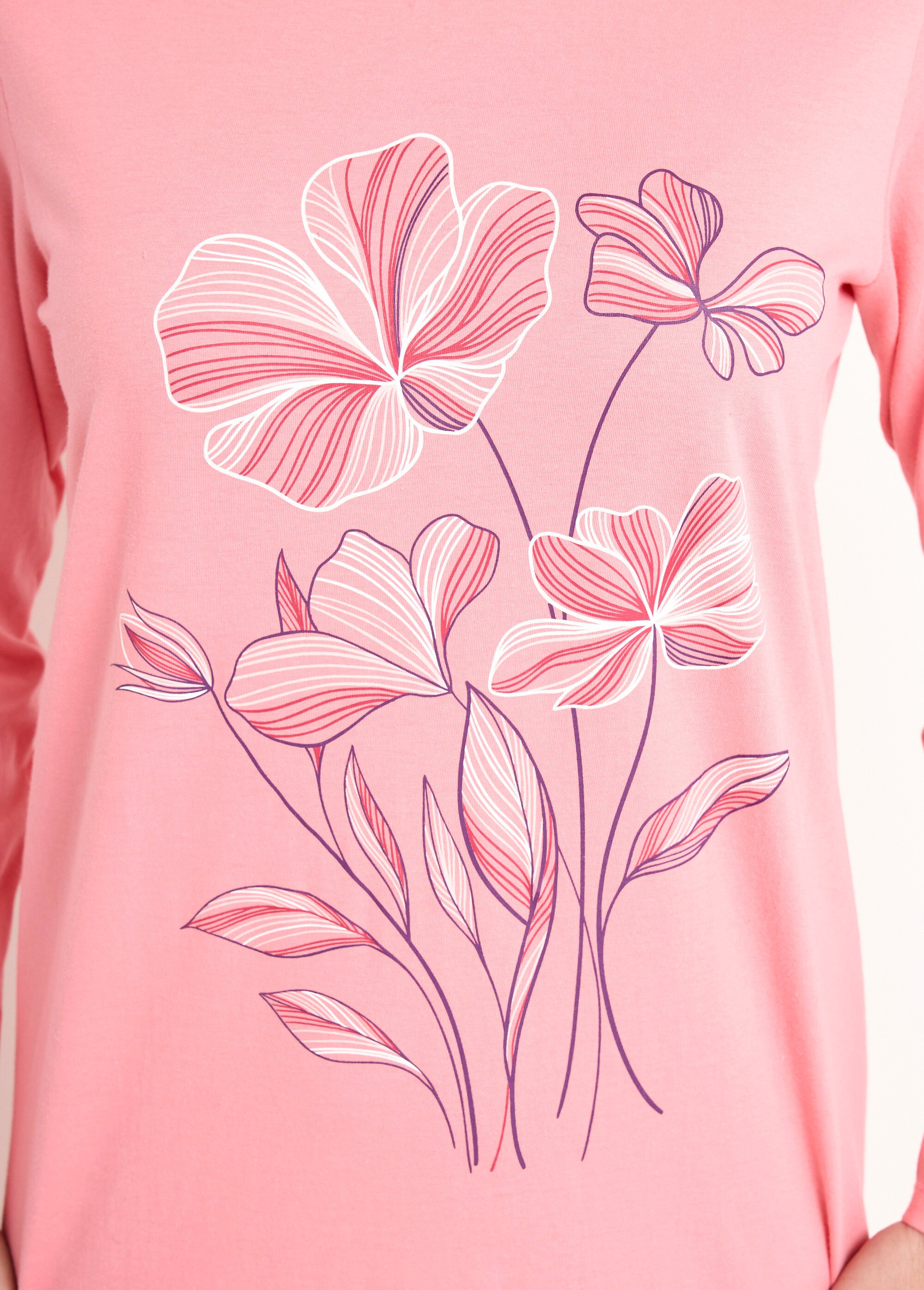 Chemise de nuit coton mi longue - lot de 2 Femme Rose SISTELO DE1