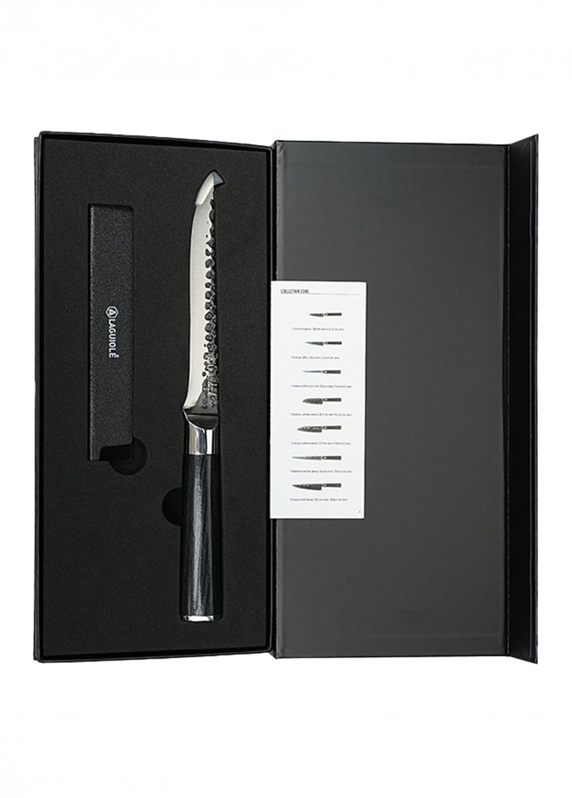 Couteau à désosser lame martelée + étui, Sen Noir 9171515 DE1